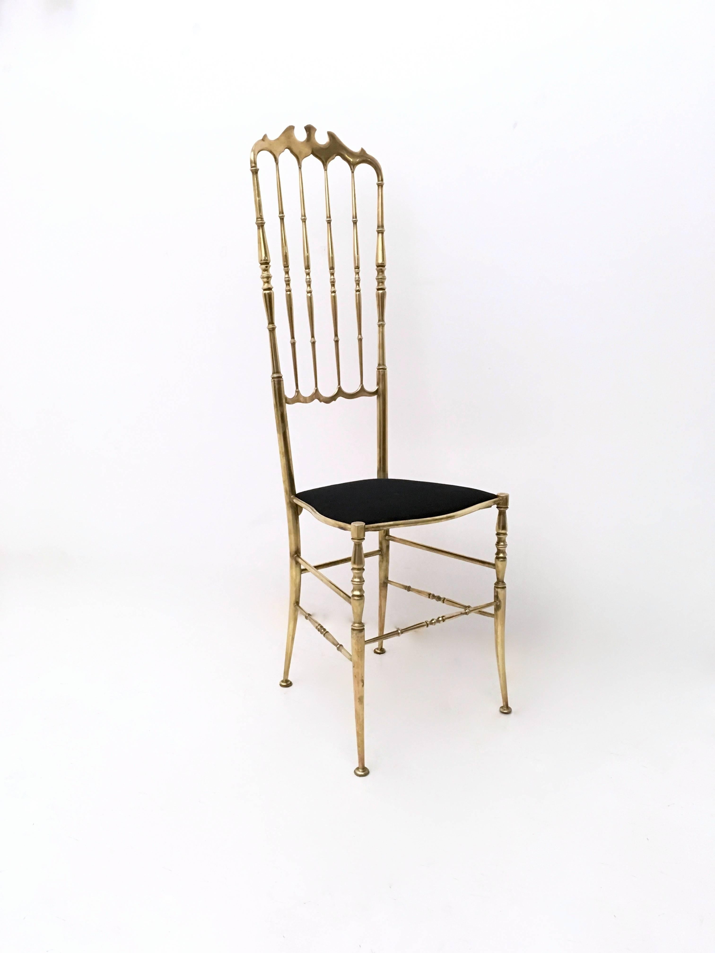 Pair of Brass Chiavari Chairs, 1950s In Excellent Condition In Bresso, Lombardy
