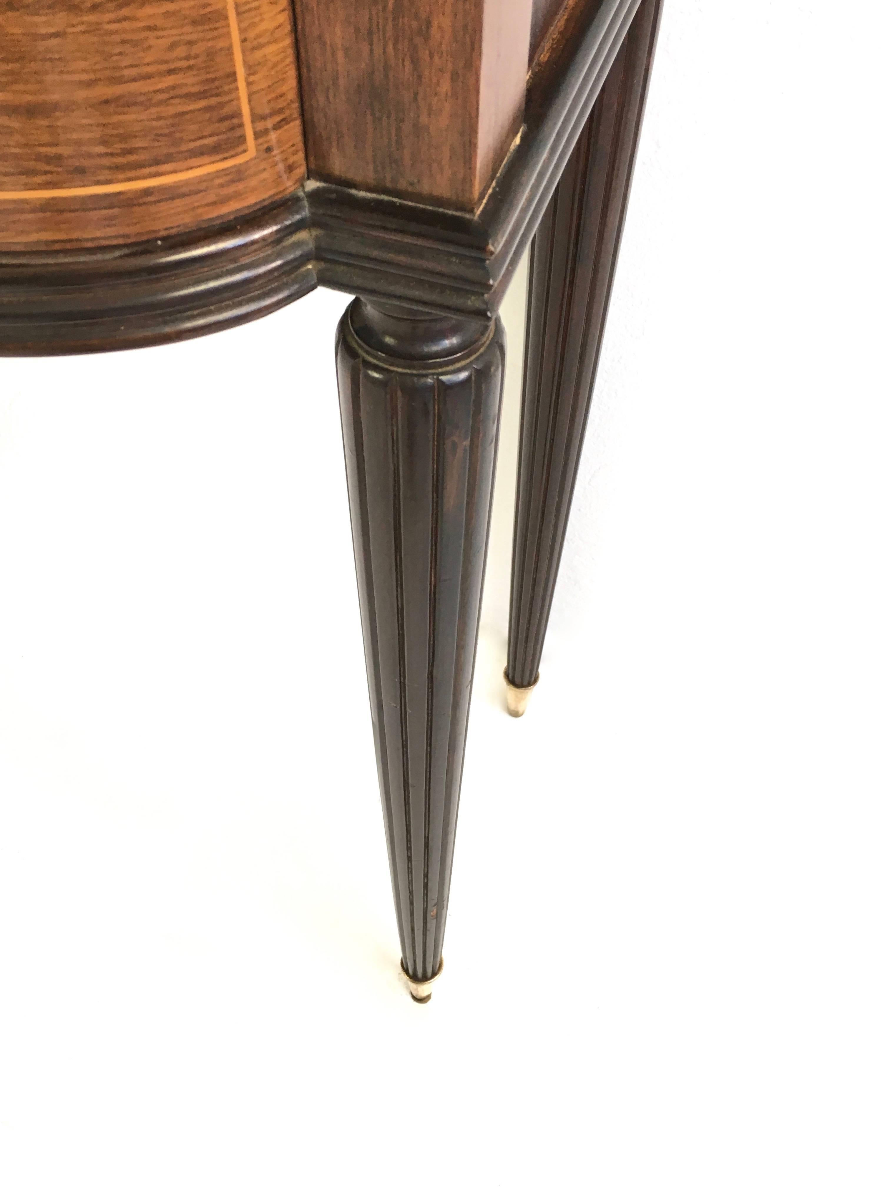 Rosewood and Glass Console Table in the Style of Paolo Buffa, 1950s 2