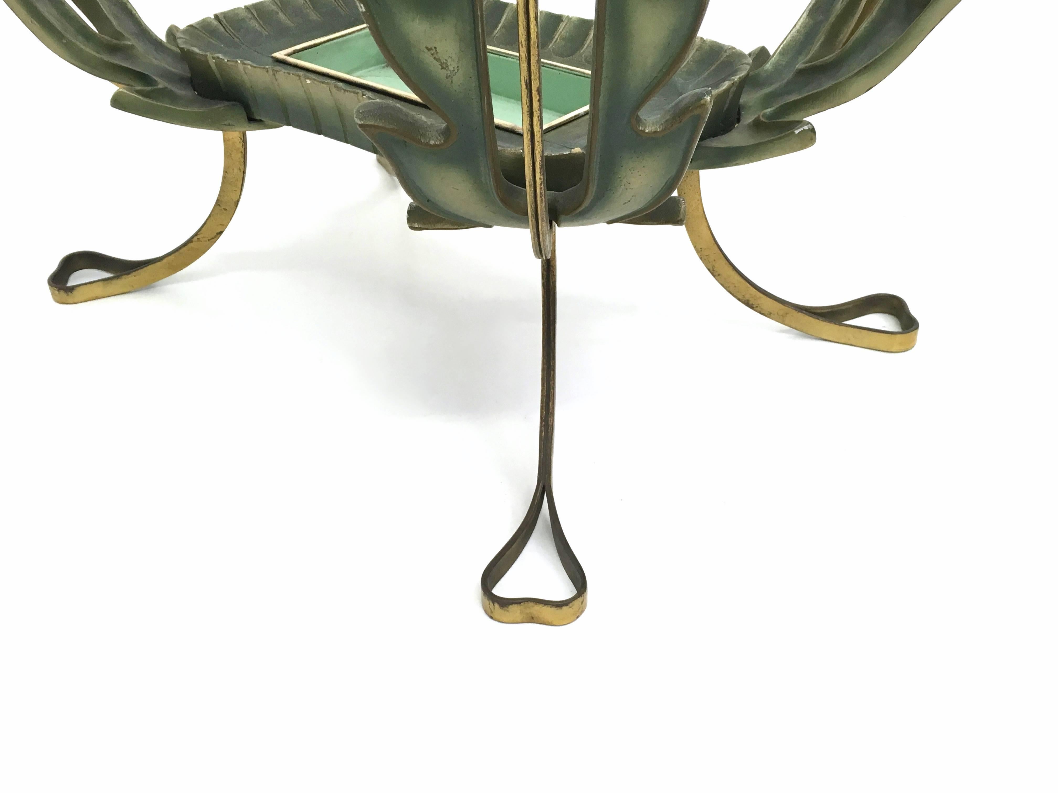 Mid-20th Century Vintage Brass and Varnished Metal Coffee Table by Pierluigi Colli, Italy For Sale