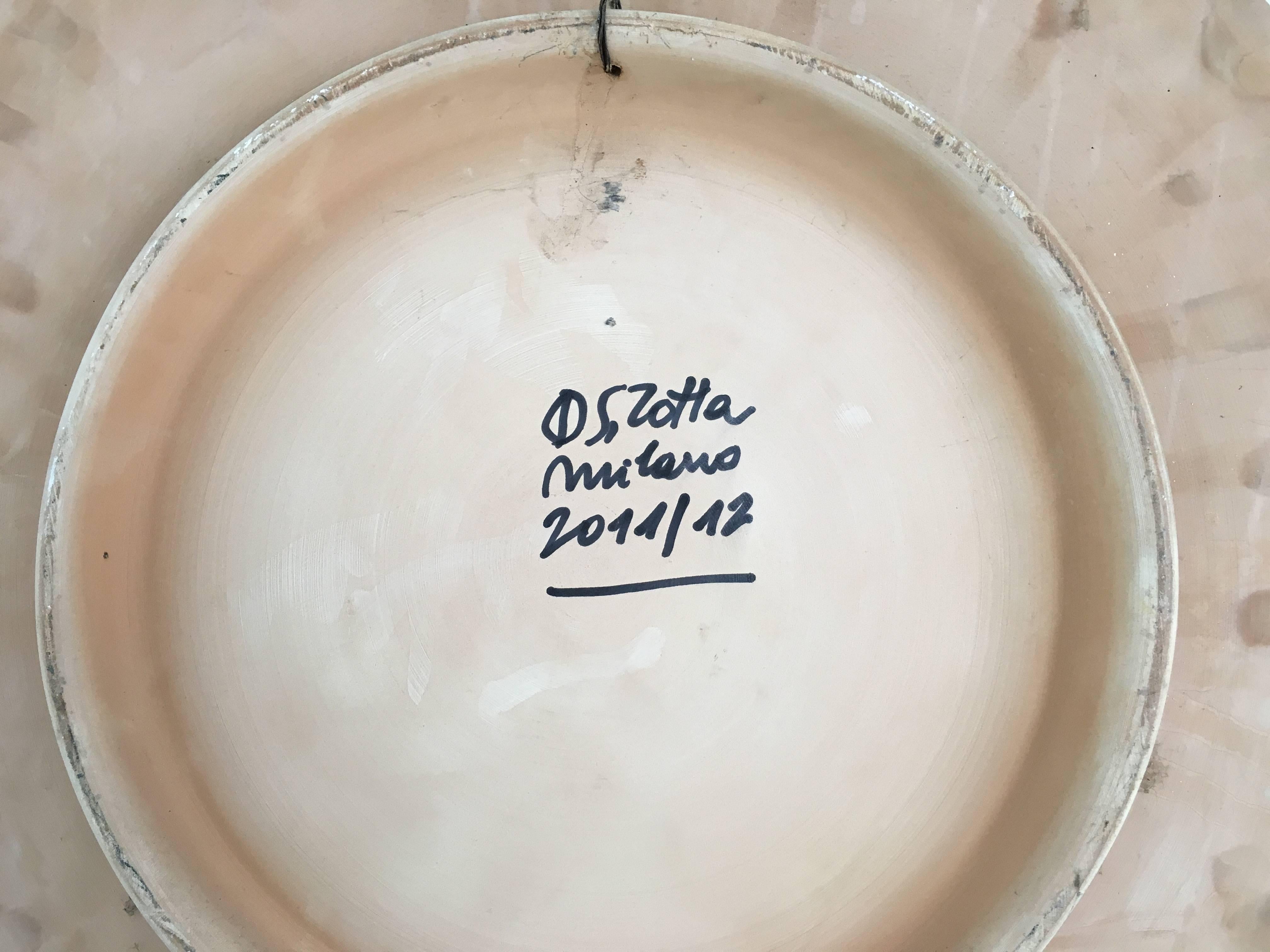Large Plate by Silvia Alejandra Zotta, 2011 In Excellent Condition In Bresso, Lombardy