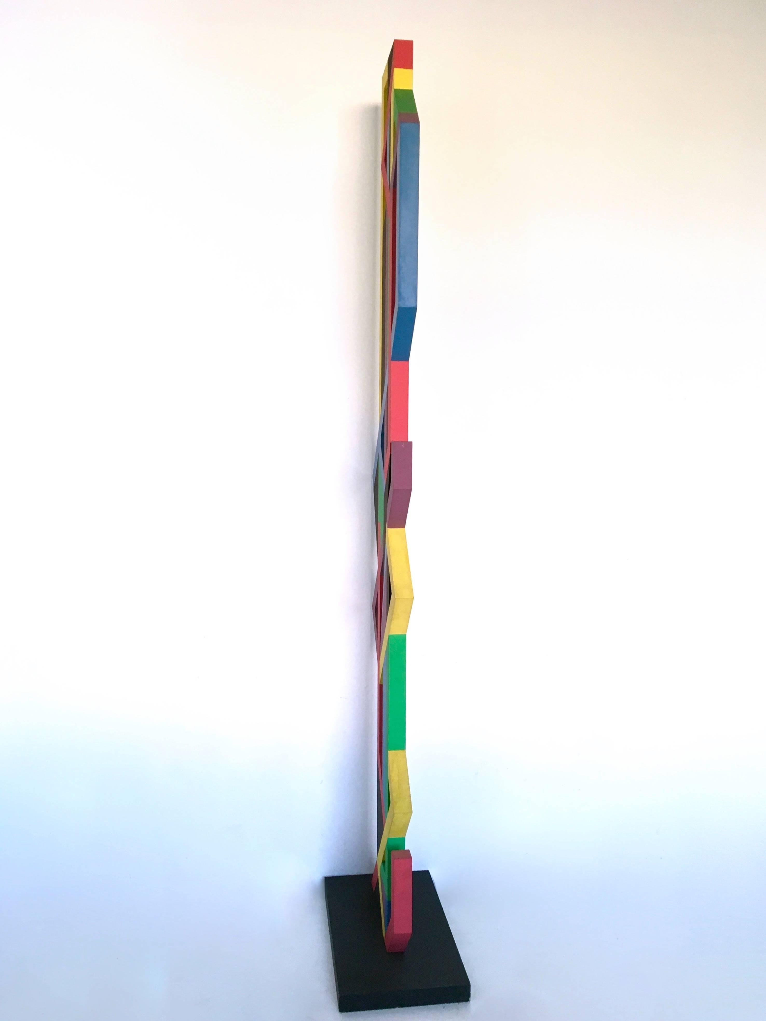 TOTEM, Ascendent Polychromed Sculpture by Reale Franco Frangi, 1994 In Excellent Condition In Bresso, Lombardy