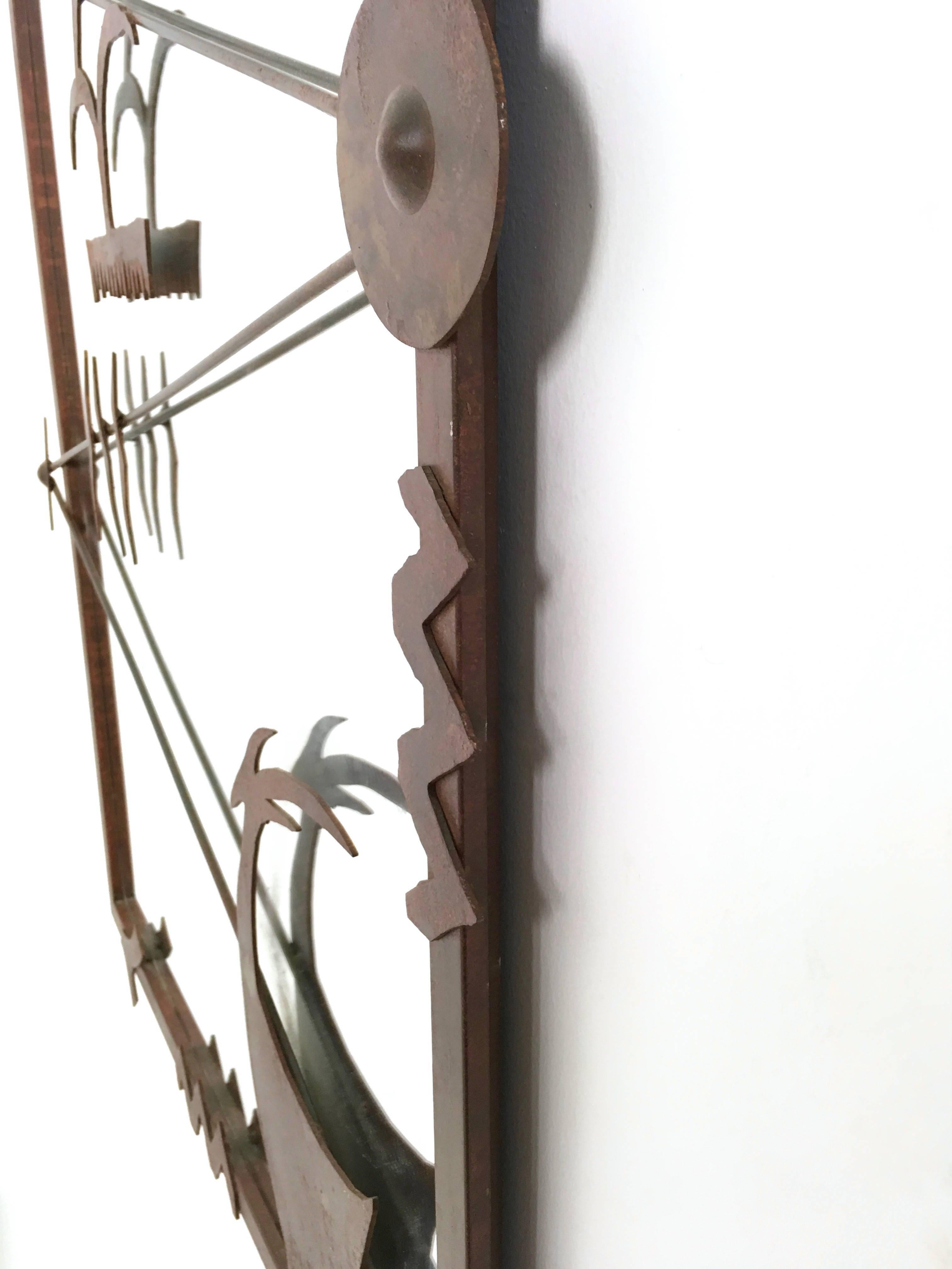 Contemporary Wall Mirror with Iron Frame, Italy For Sale 4
