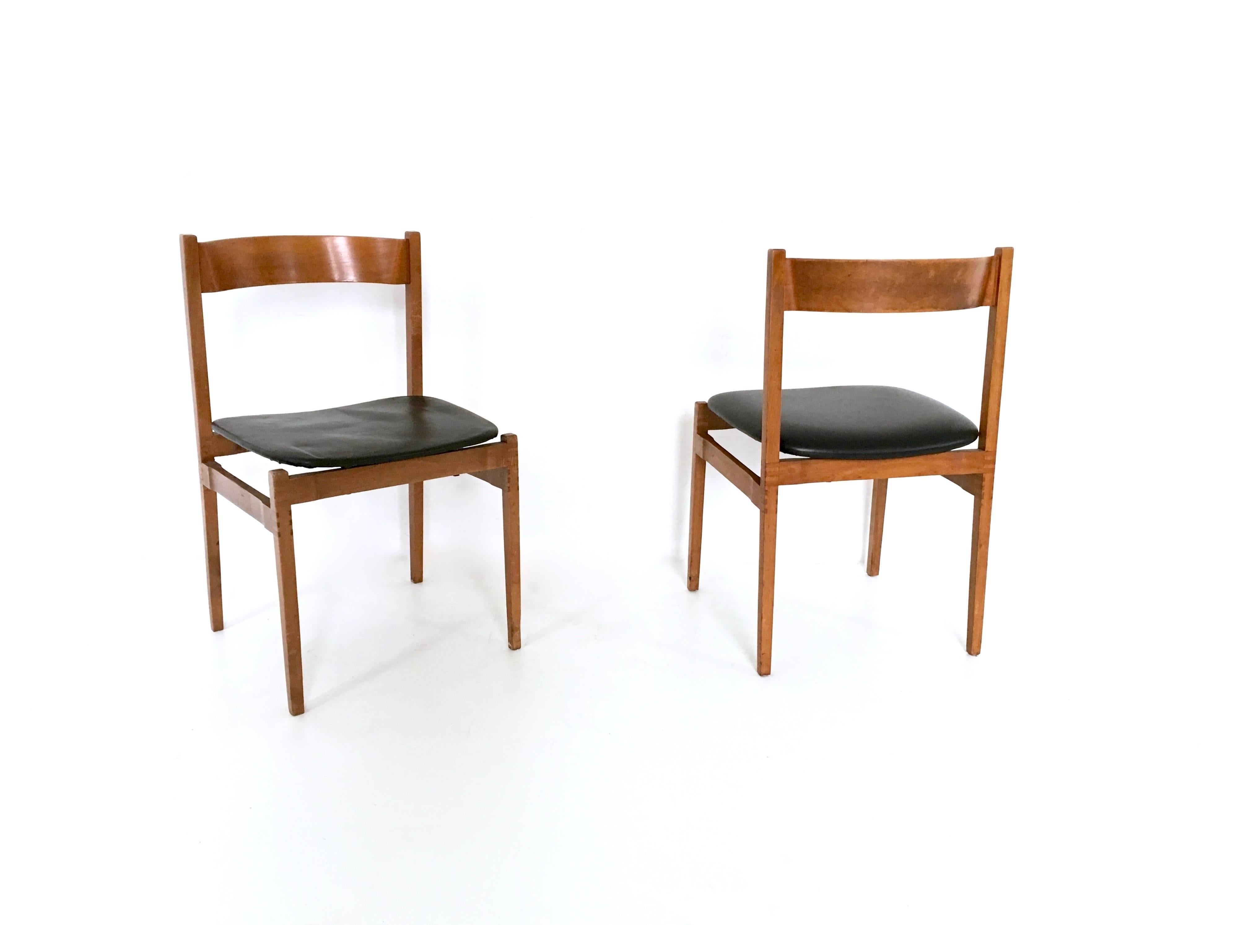 Mid-20th Century Set of Four Chairs by Gianfranco Frattini for Cassina, 1950s
