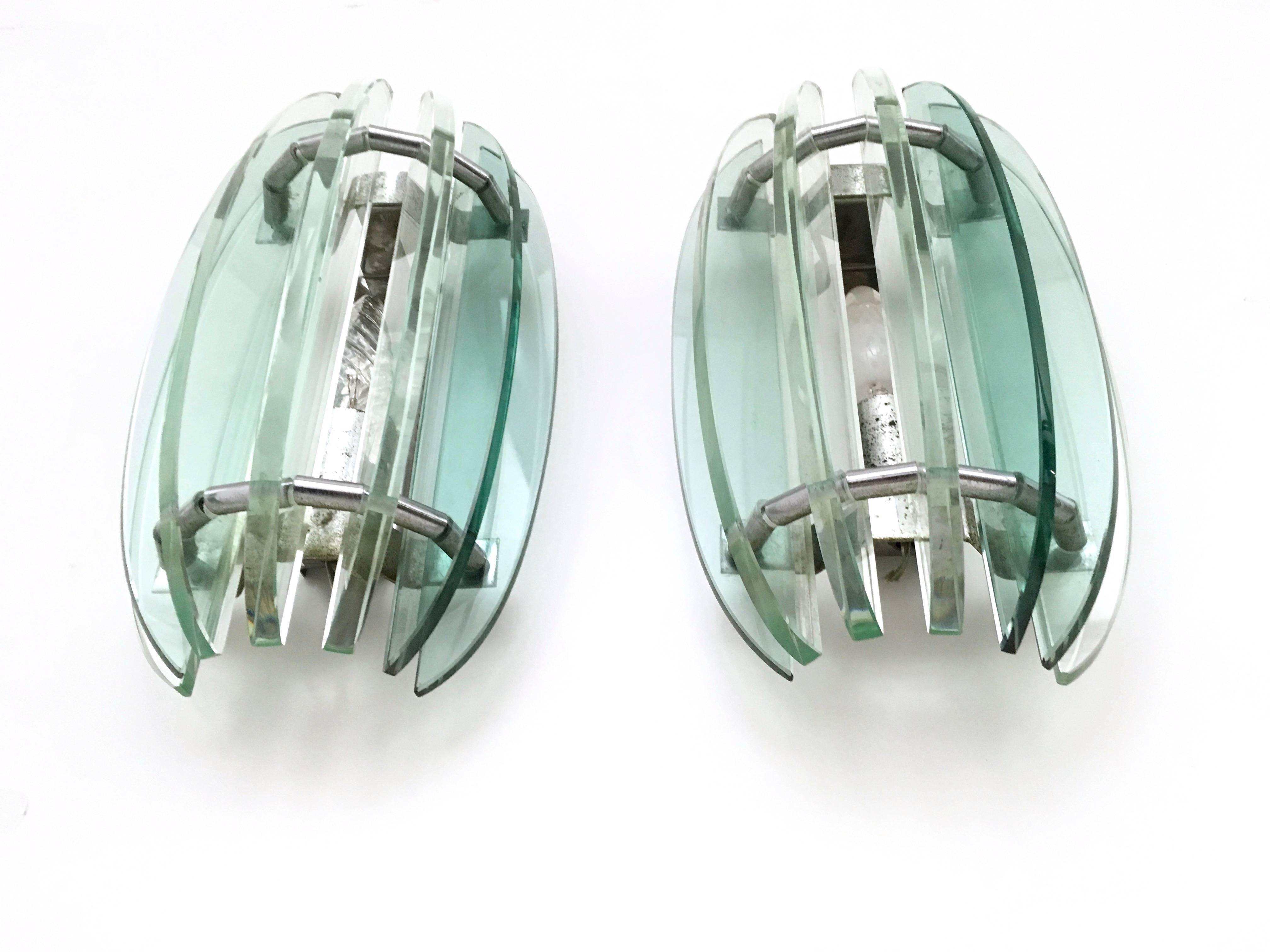 Pair of Sconces by Veca, 1970s In Excellent Condition In Bresso, Lombardy
