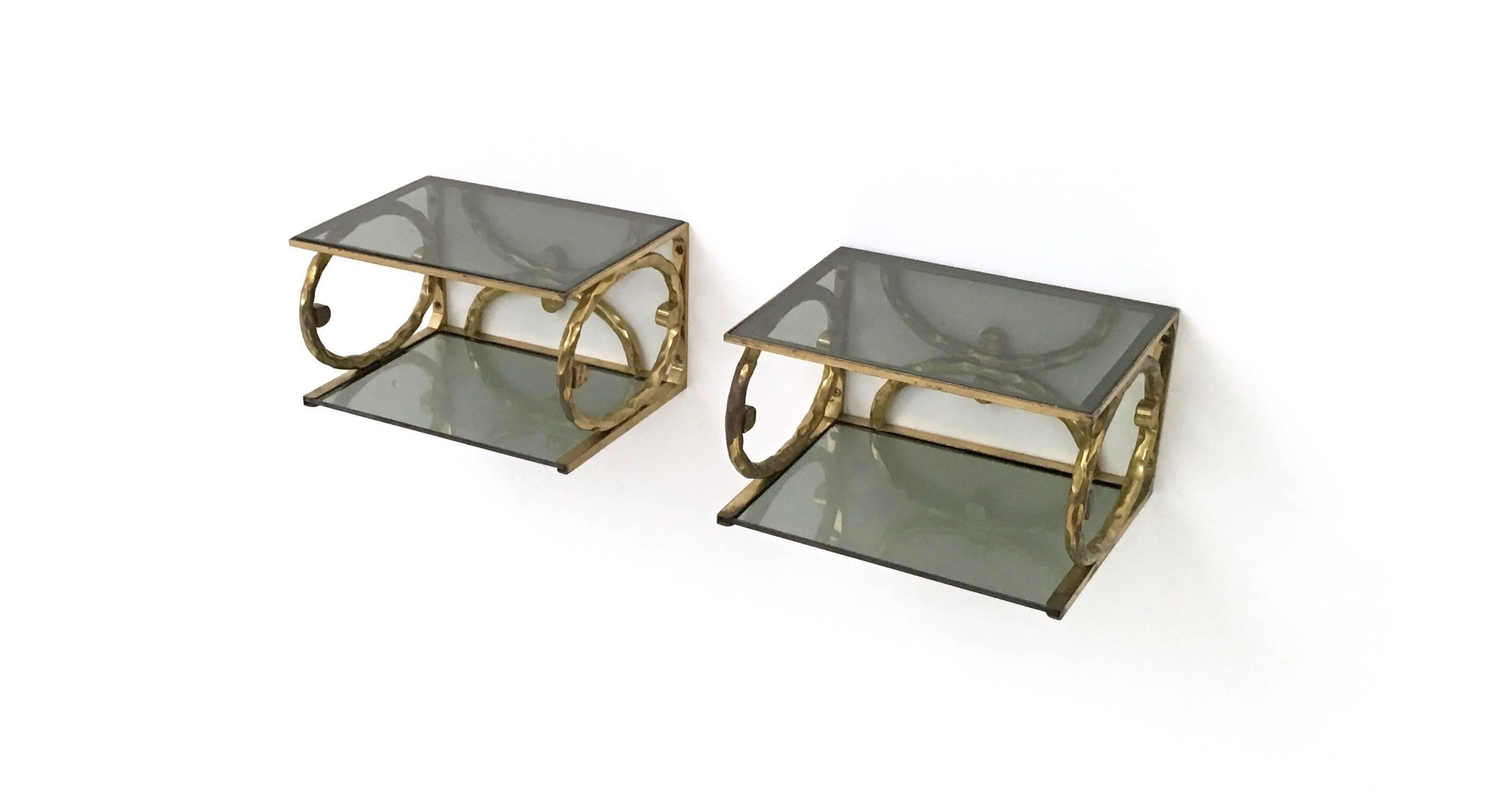 Mid-20th Century Pair of Wall Consoles Attributed to O. Borsani and A. Pomodoro for Tecno, 1960s