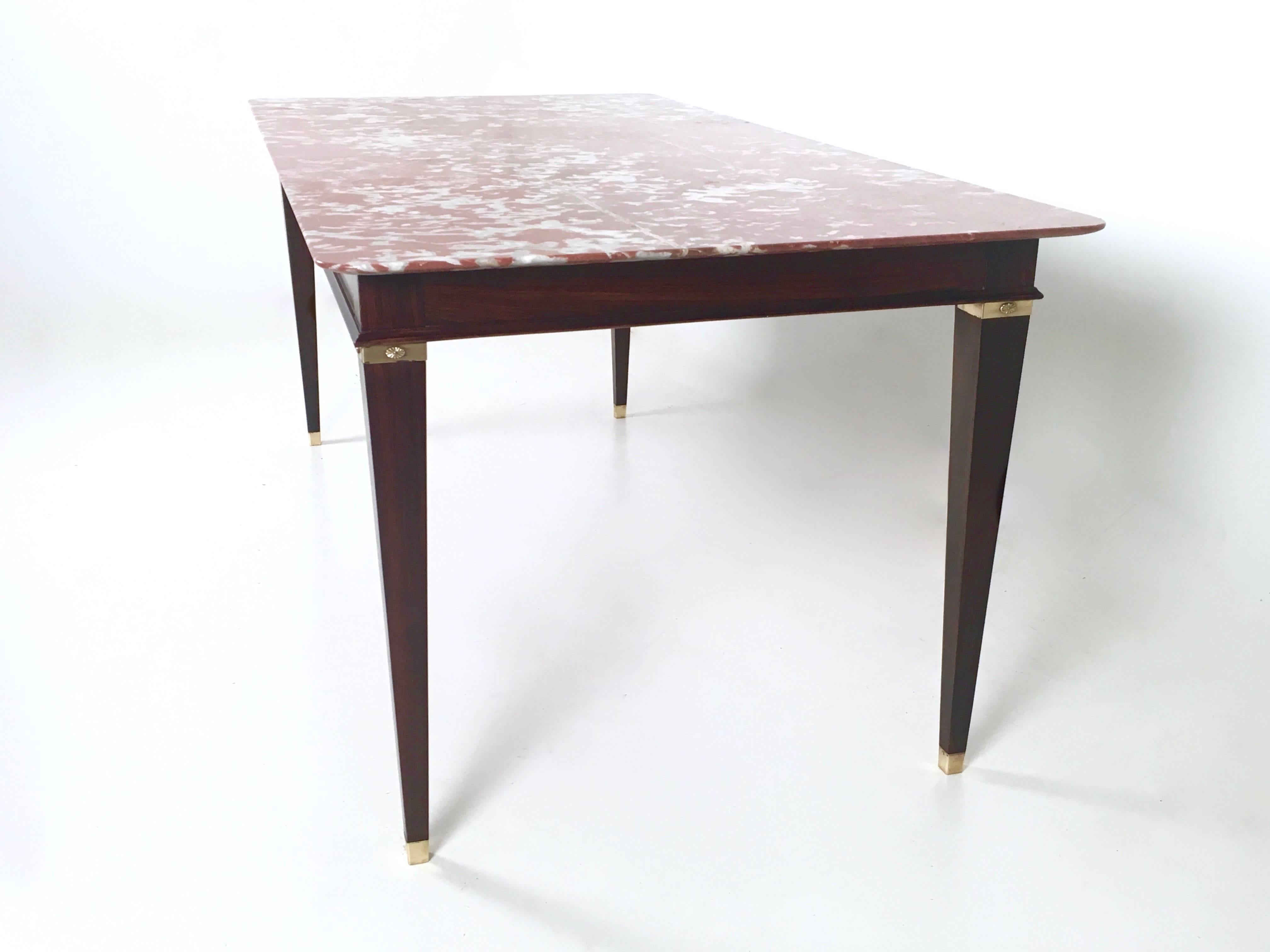 Italian Marble and Wood Dining Table by Paolo Buffa, Italy, 1950s 