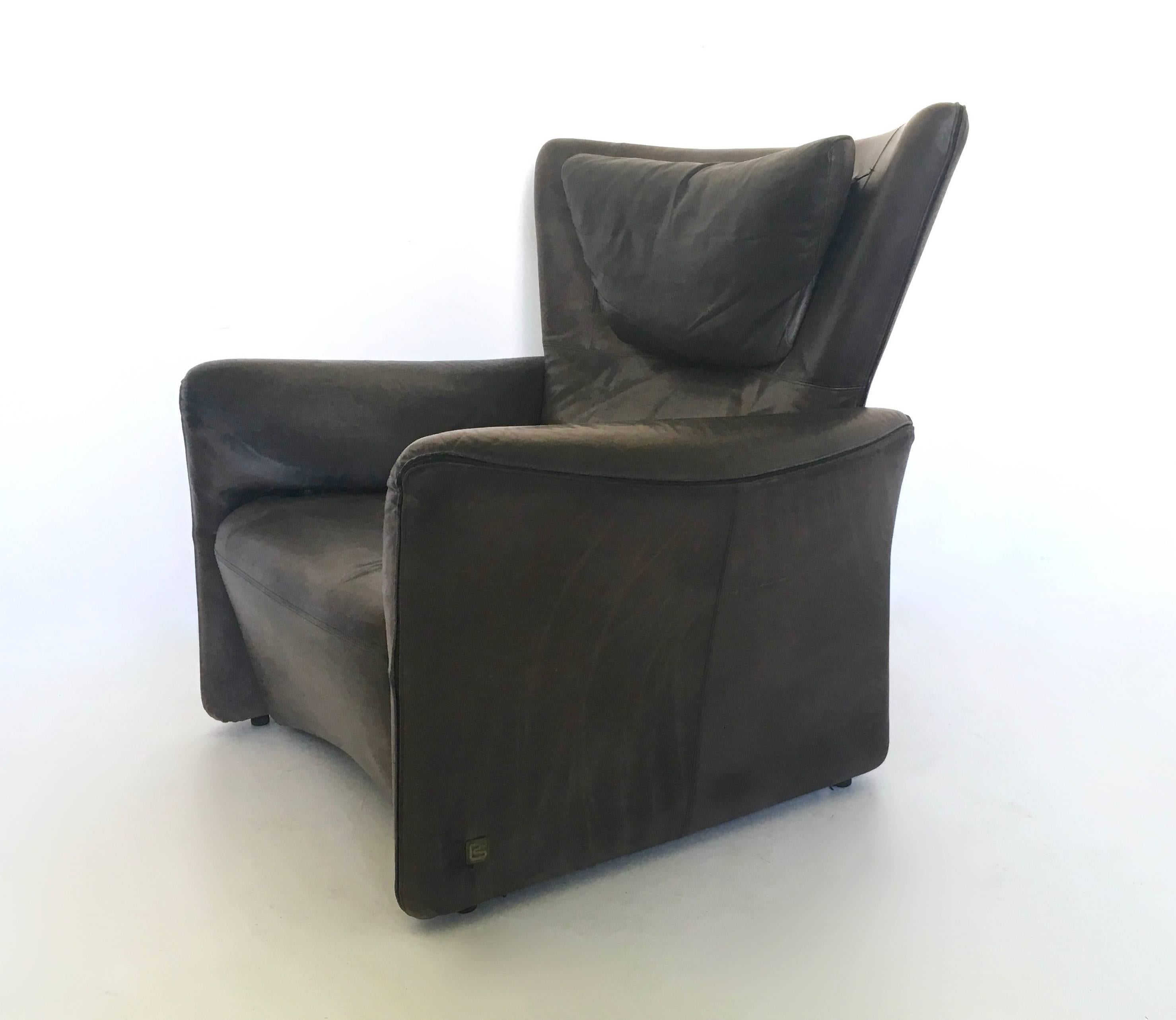 Late 20th Century Leather Reclining Chair by Busnelli, Italy, 1970s