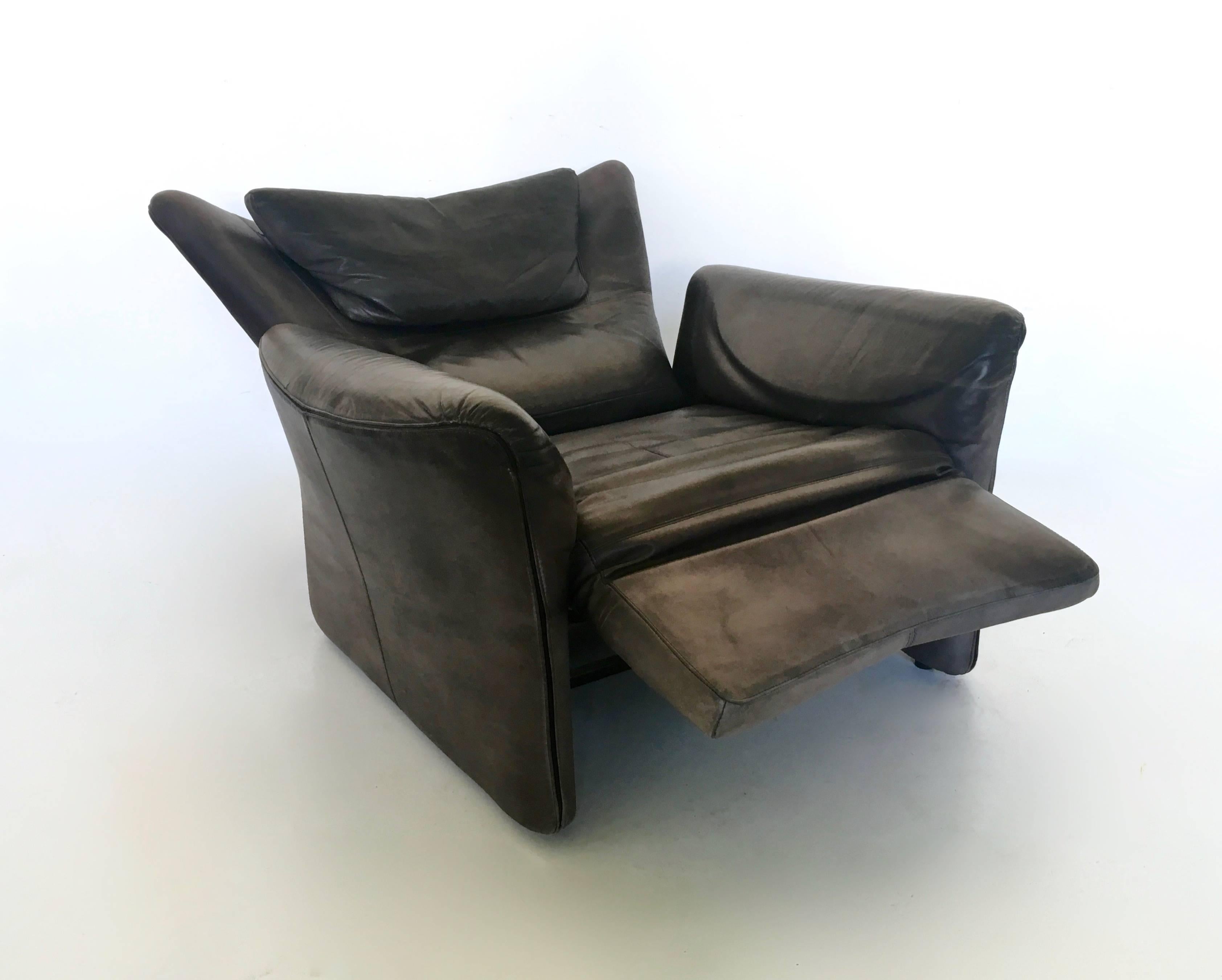 Leather Reclining Chair by Busnelli, Italy, 1970s 3
