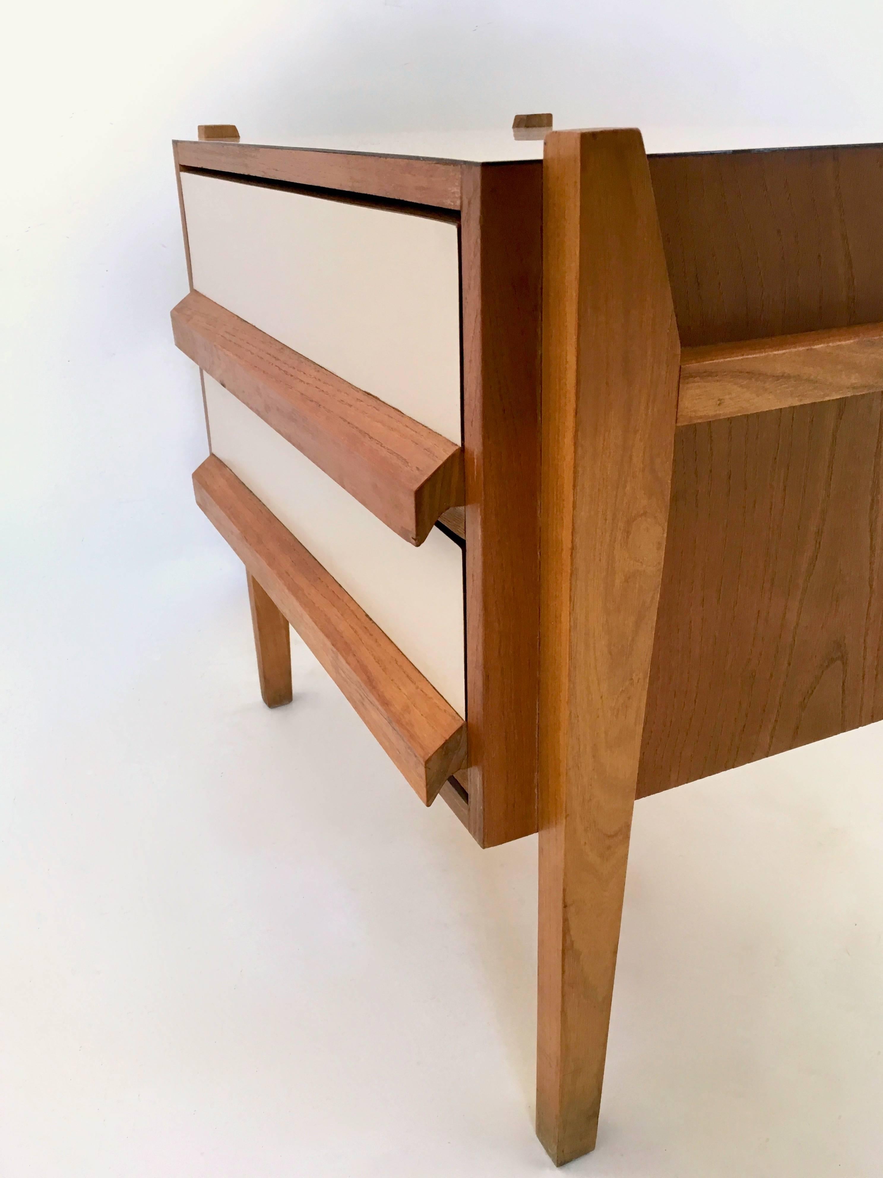 Italian Oak and Formica Bedside Tables, 1950s 4