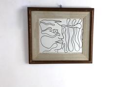 Pintura "Ritratto a un solo tratto" de Enzio Wenk, 2001