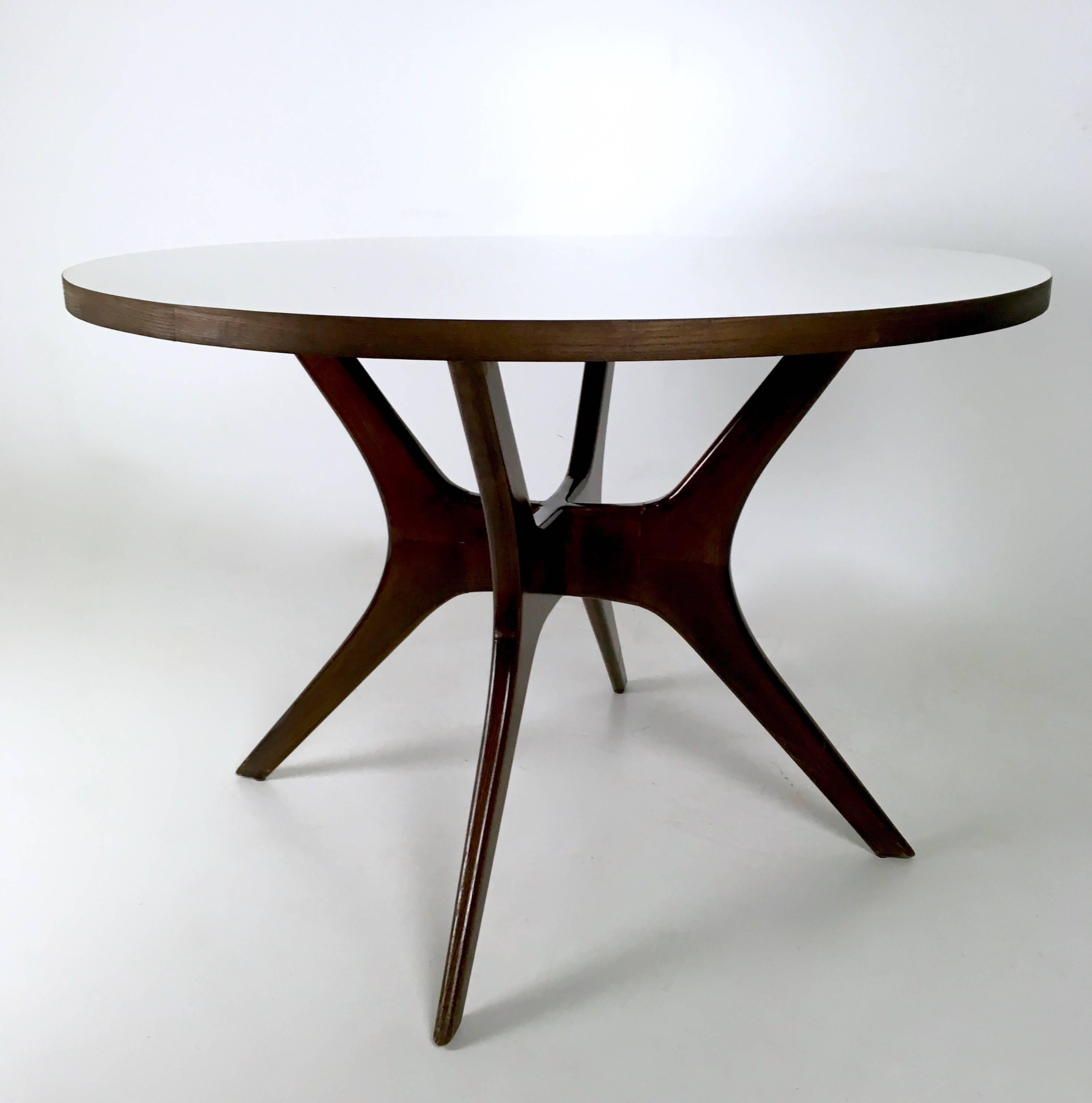 Lacquered Italian Beech and Formica Dining Table, 1950s