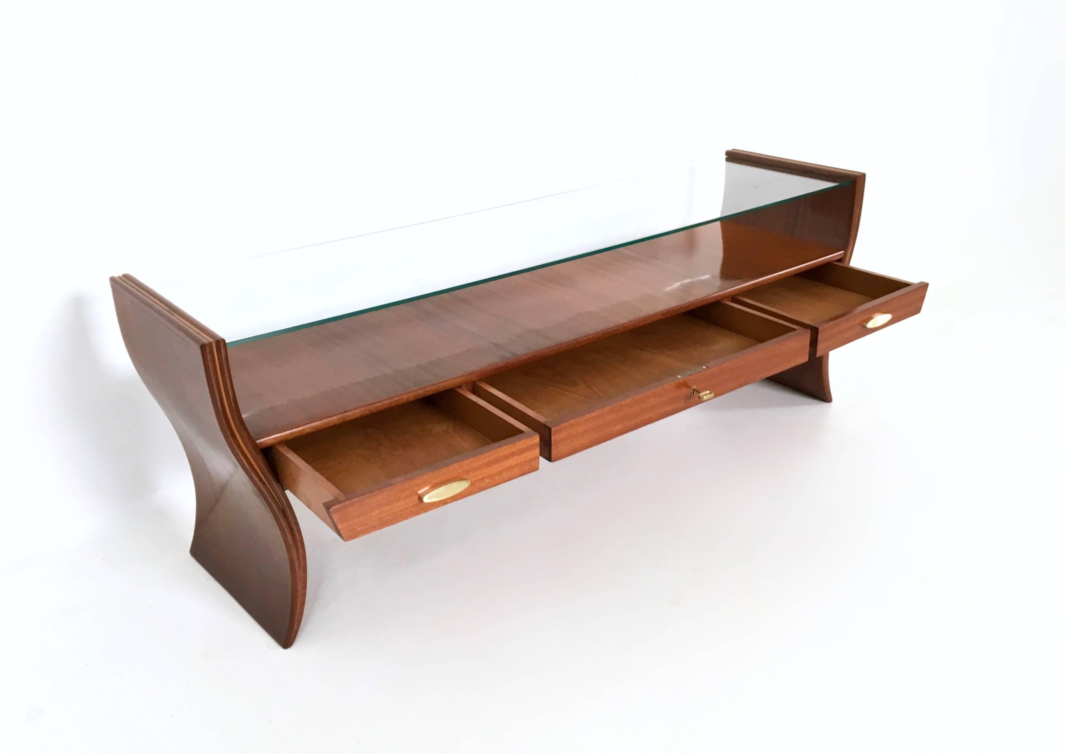 Mid-20th Century Console Table, Tv Stand or Vanity Ascribable to Guglielmo Ulrich, 1940s-1950s