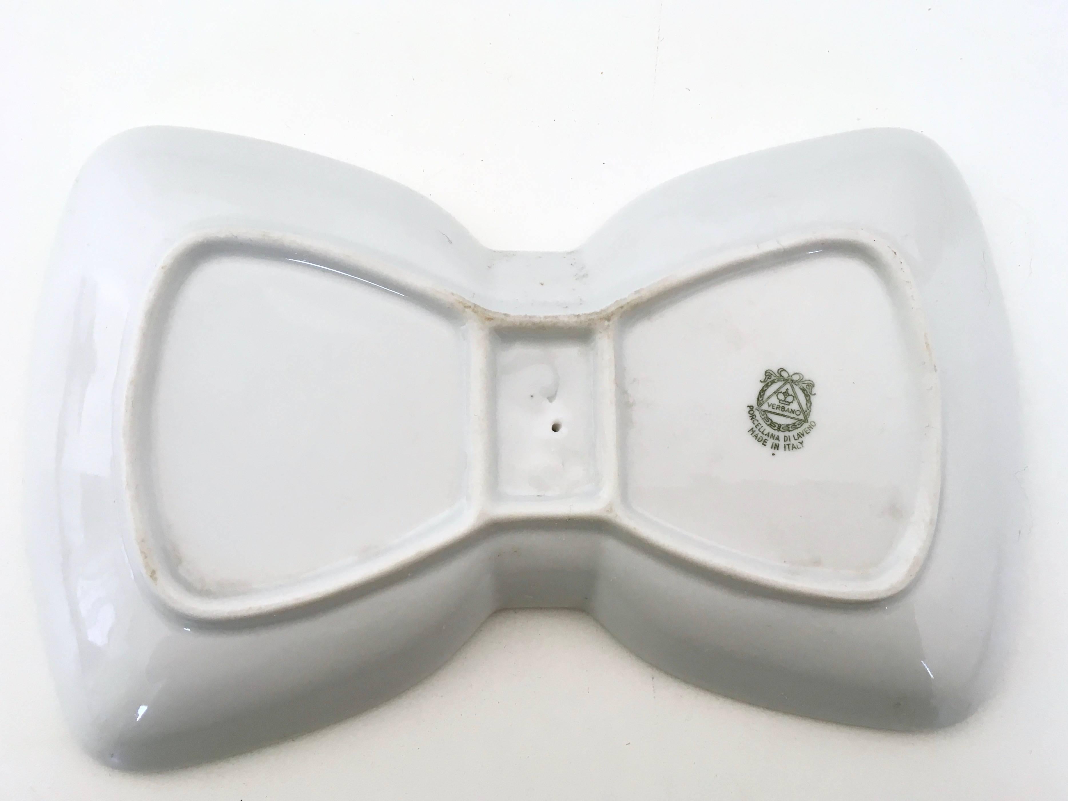 Vintage Papillon White Porcelain Ashtray by Guido Andlovitz for Laveno For Sale 1