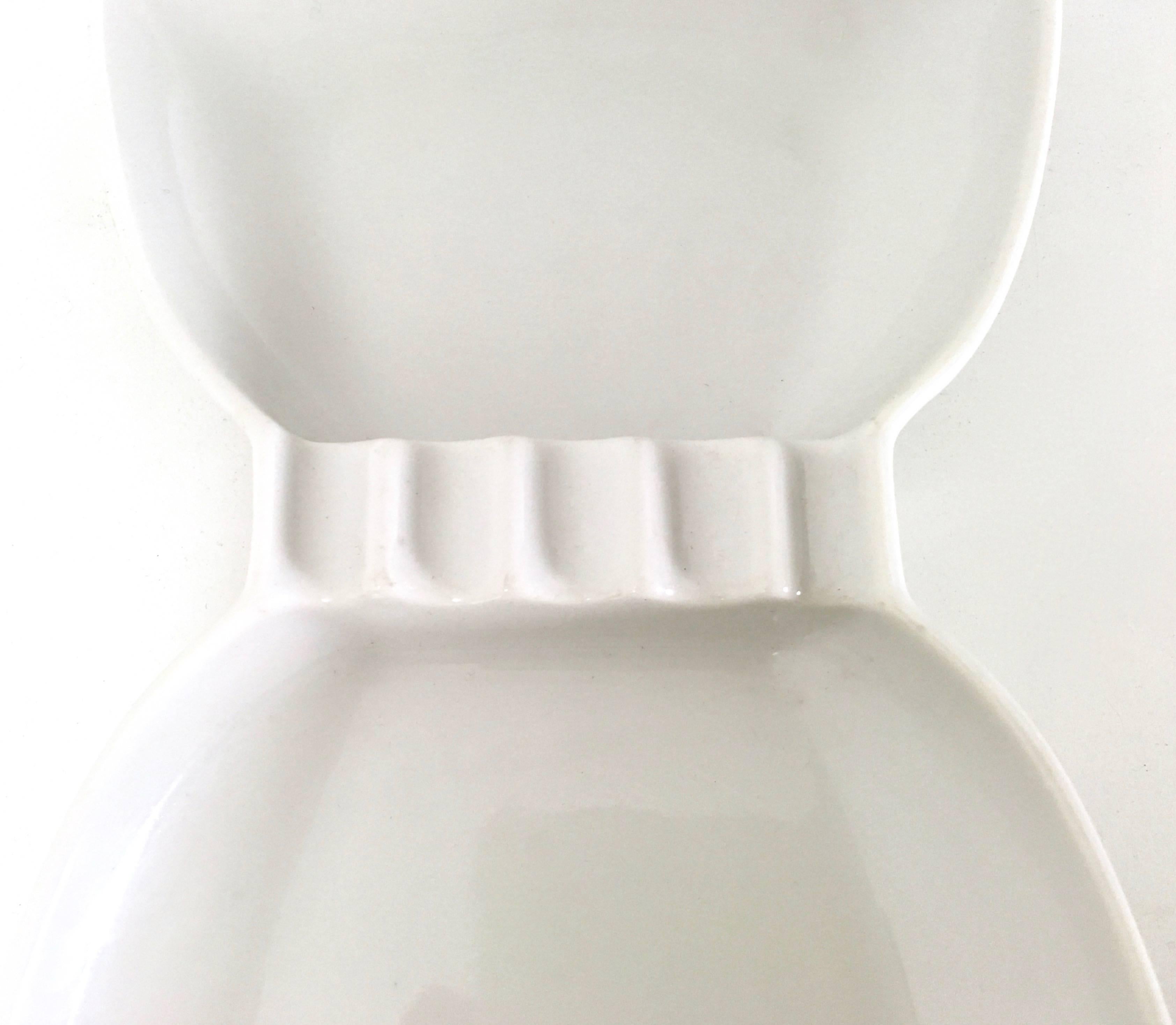 Milieu du XXe siècle Cendrier vintage en porcelaine blanche Papillon de Guido Andlovitz pour Laveno en vente