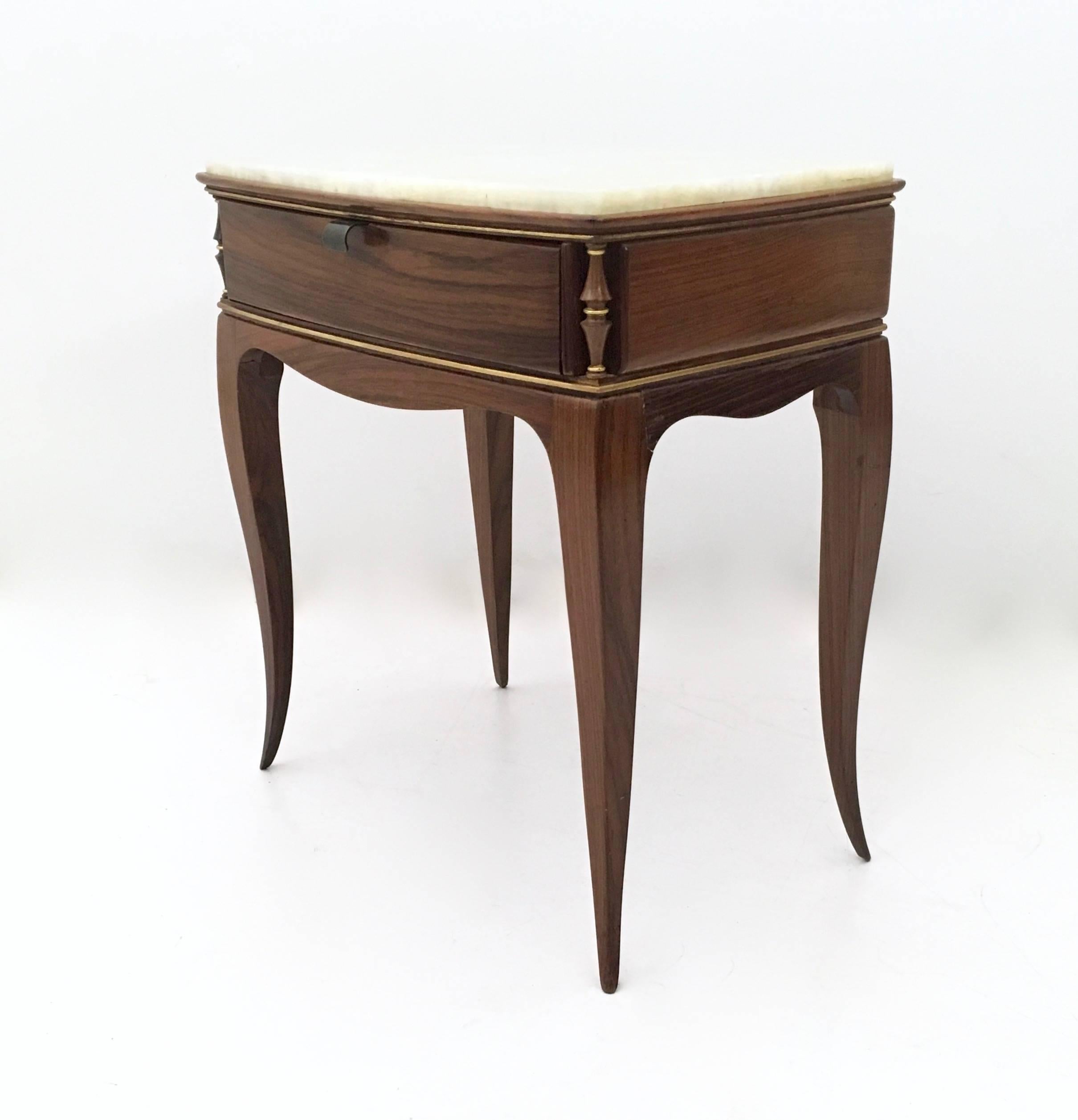 Pair of Beautiful Rosewood and Onyx Bedside Tables, Italy, 1950s 2