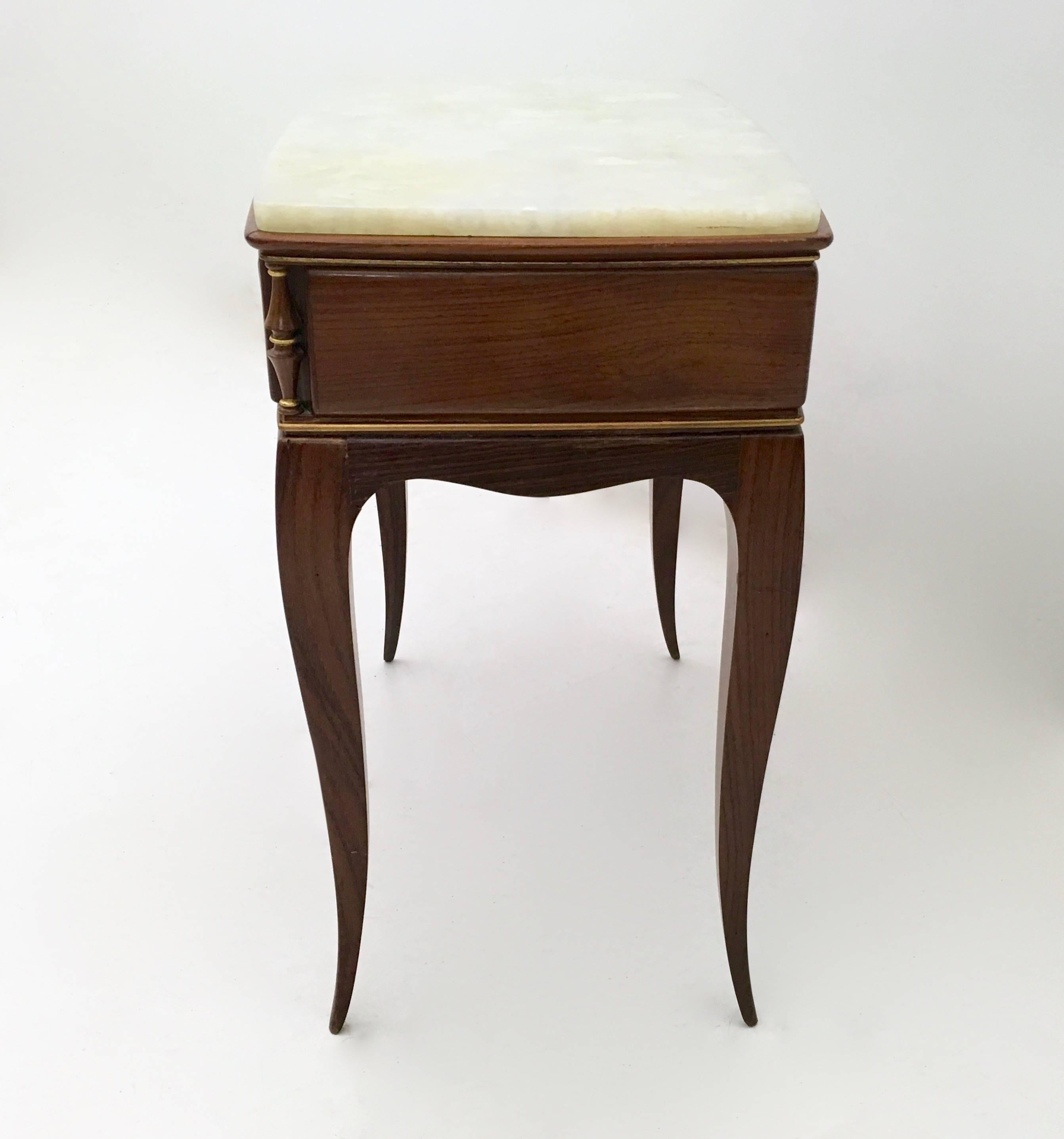 Pair of Beautiful Rosewood and Onyx Bedside Tables, Italy, 1950s 1