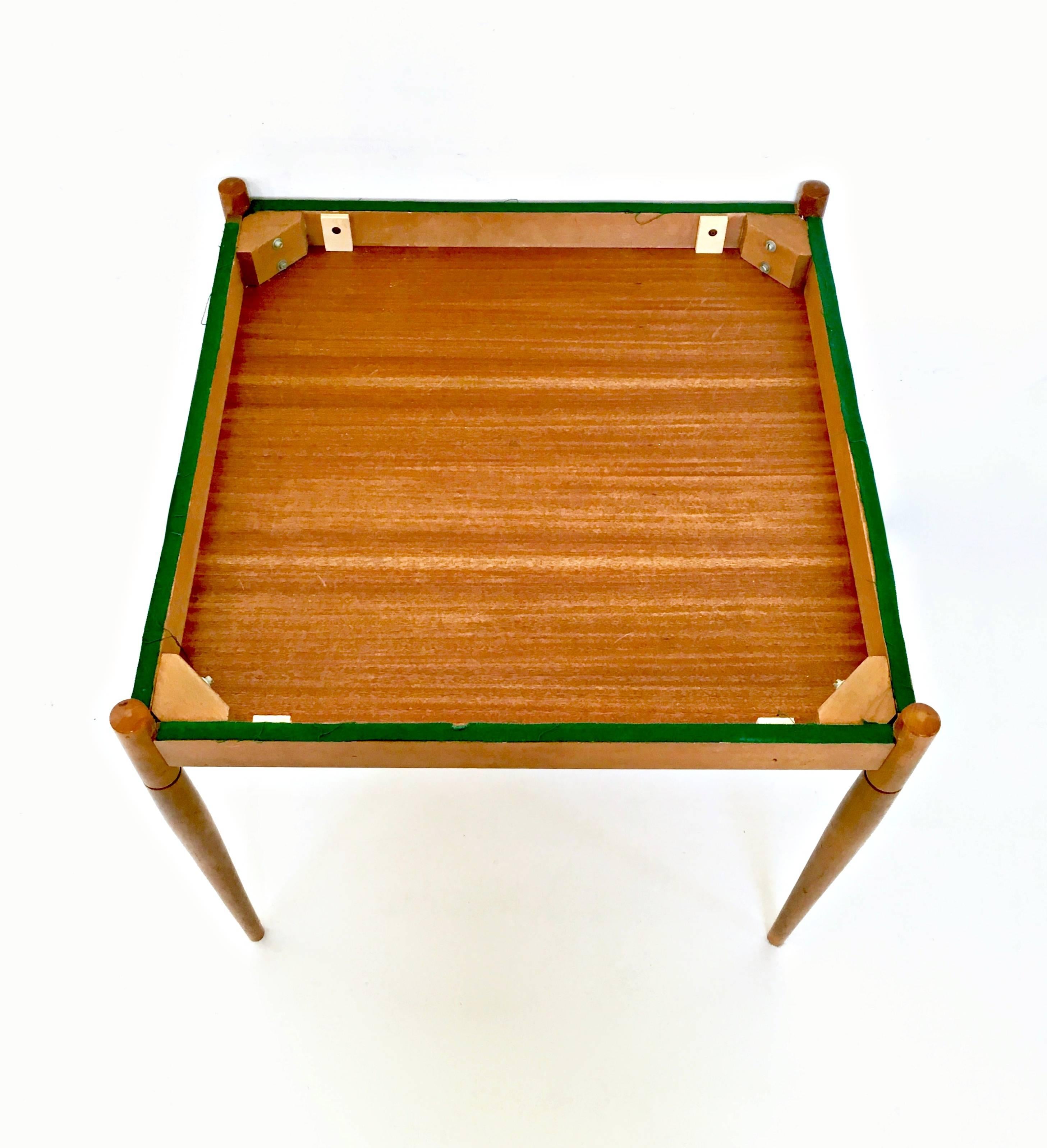 Felt Pair of Italian Game Tables by Gio Ponti for Fratelli Reguitti, Italy, 1958