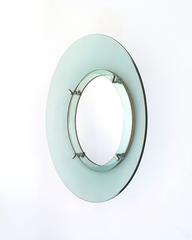 Large Glass Wall Mirror in the Style of Fontana Arte, Italy, 1960s