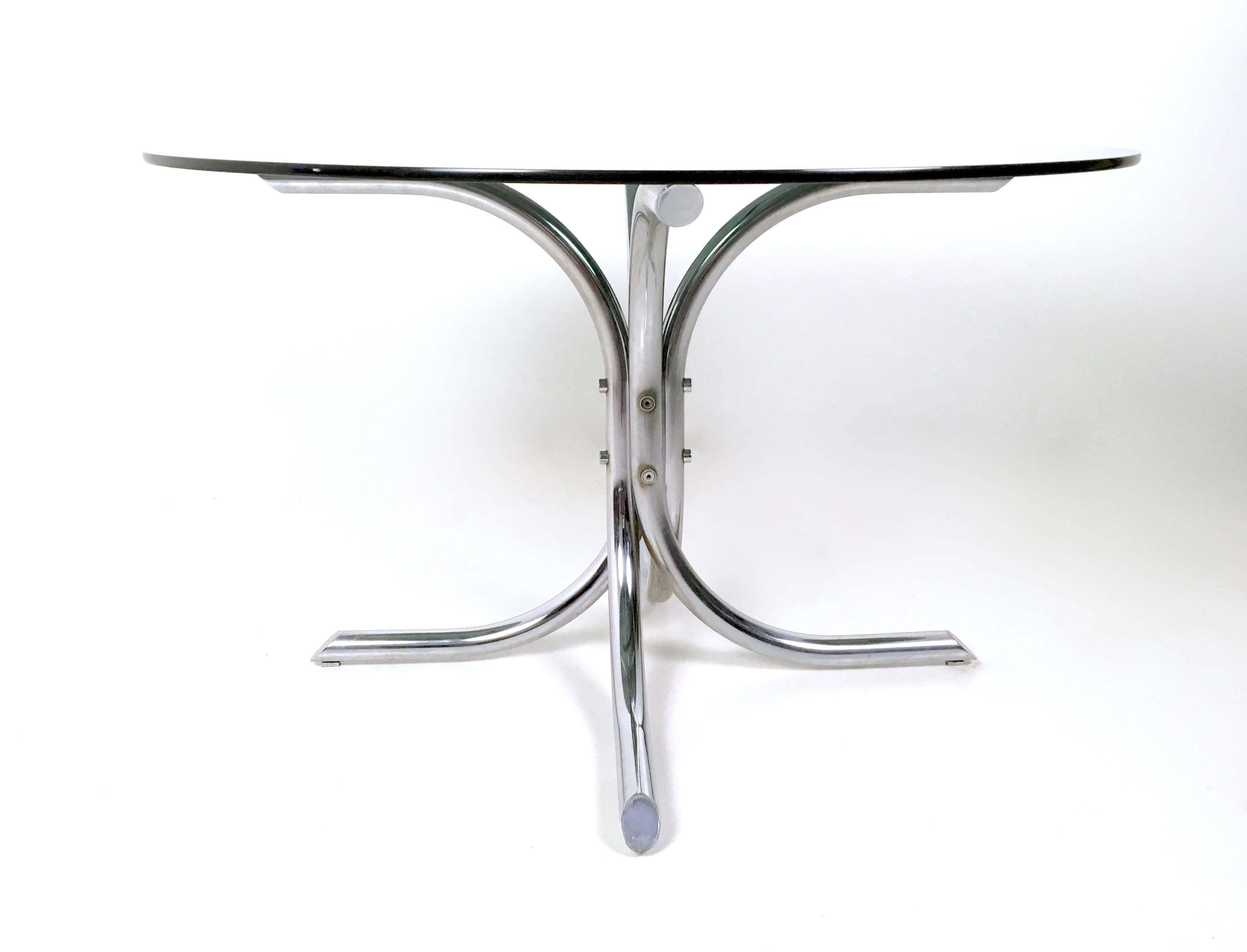 Post-Modern Postmodern Smoked Glass Dining Table Mod. Medusa by Studio Tetrarch, Italy 1970s