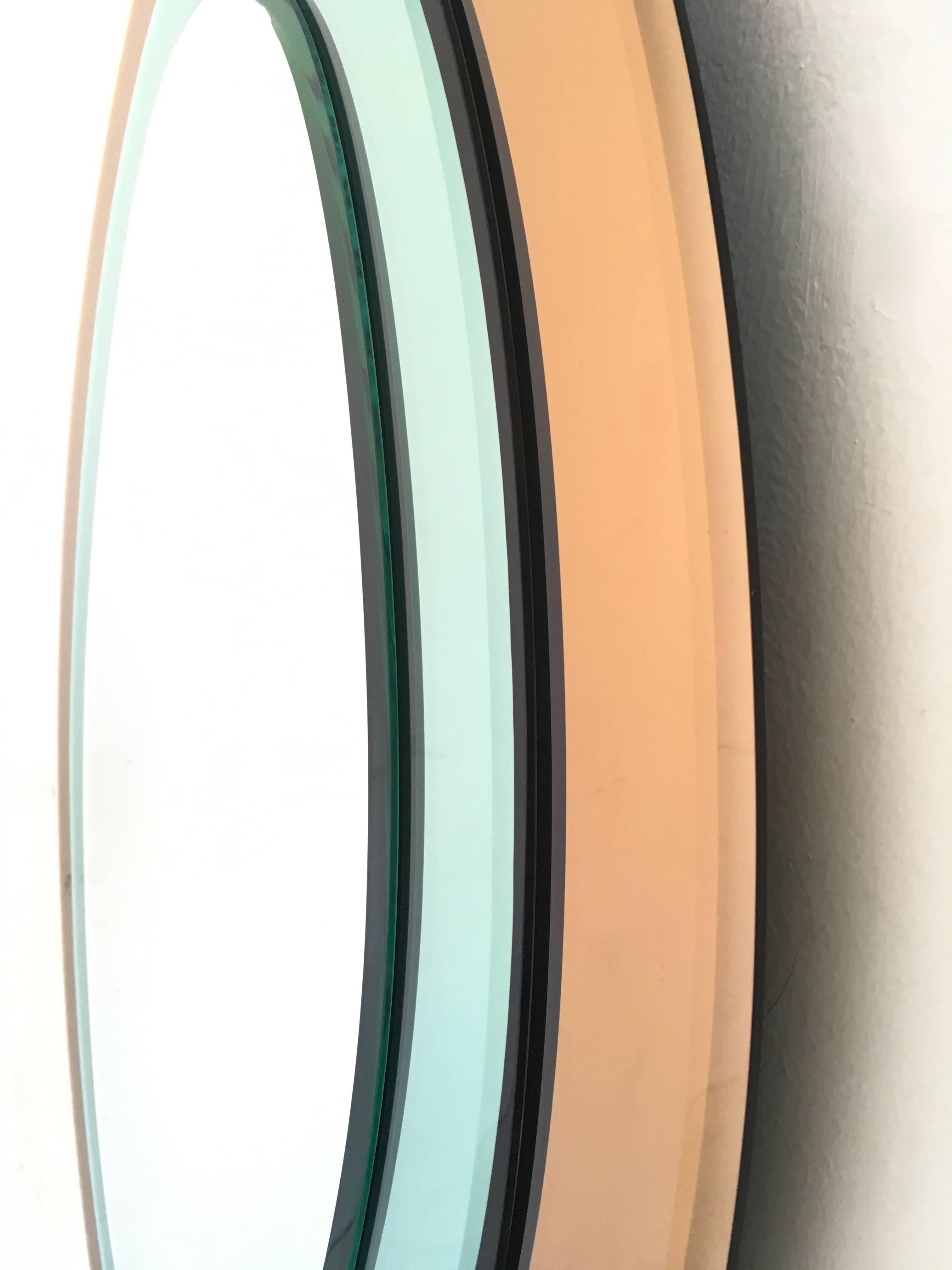 Beautiful Wall Mirror in the Style of Fontana Arte, Italy, 1960s 2