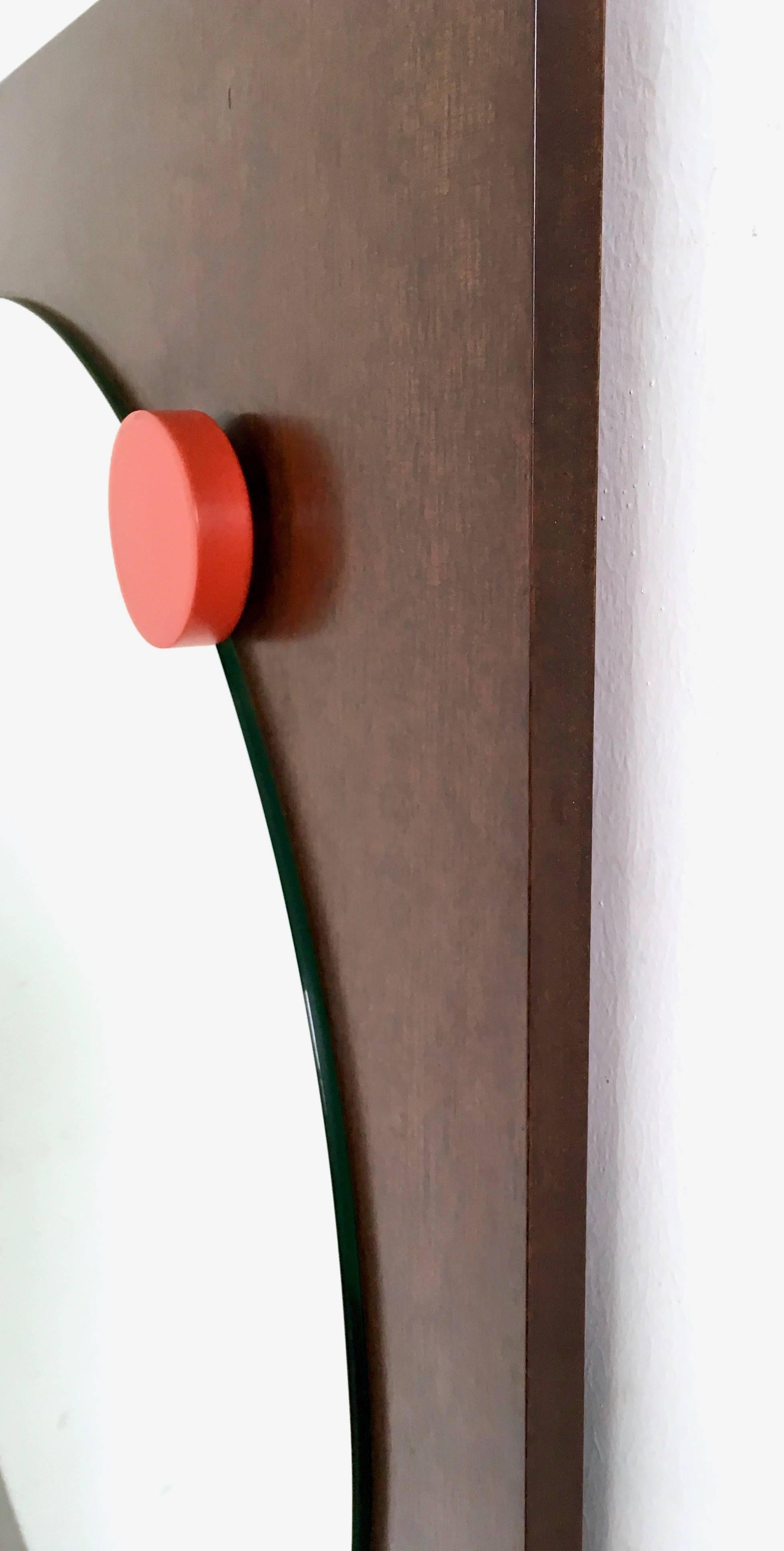 Lacquered Wall Mirror in the Style of Ettore Sottsass, Italy, 1970s