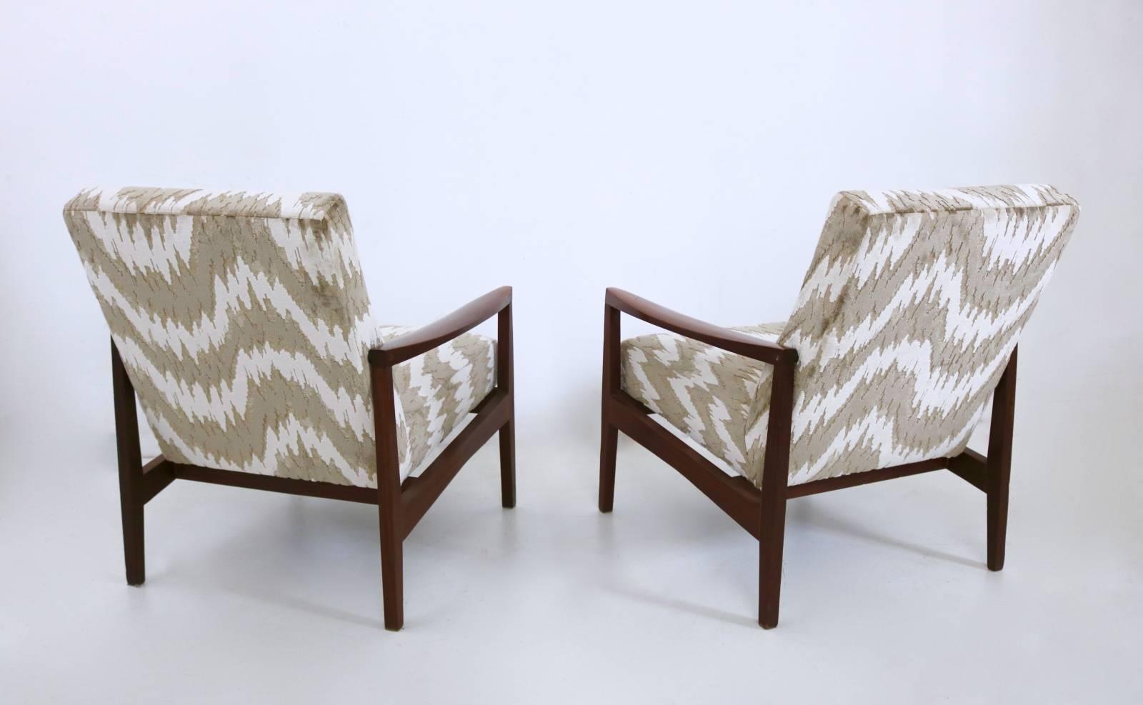 patterned armchairs