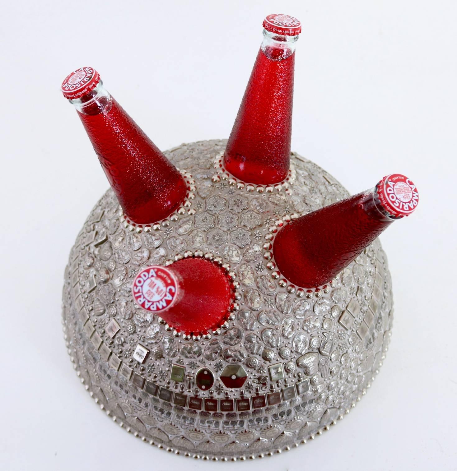 Unusual Centerpiece with Campari Bottles Designed by Franco Corso, Italy 2010 In Excellent Condition In Bresso, Lombardy