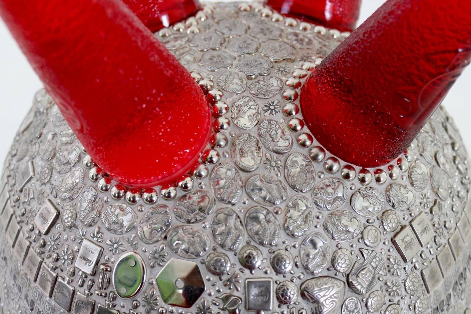 Aluminum Unusual Centerpiece with Campari Bottles Designed by Franco Corso, Italy 2010