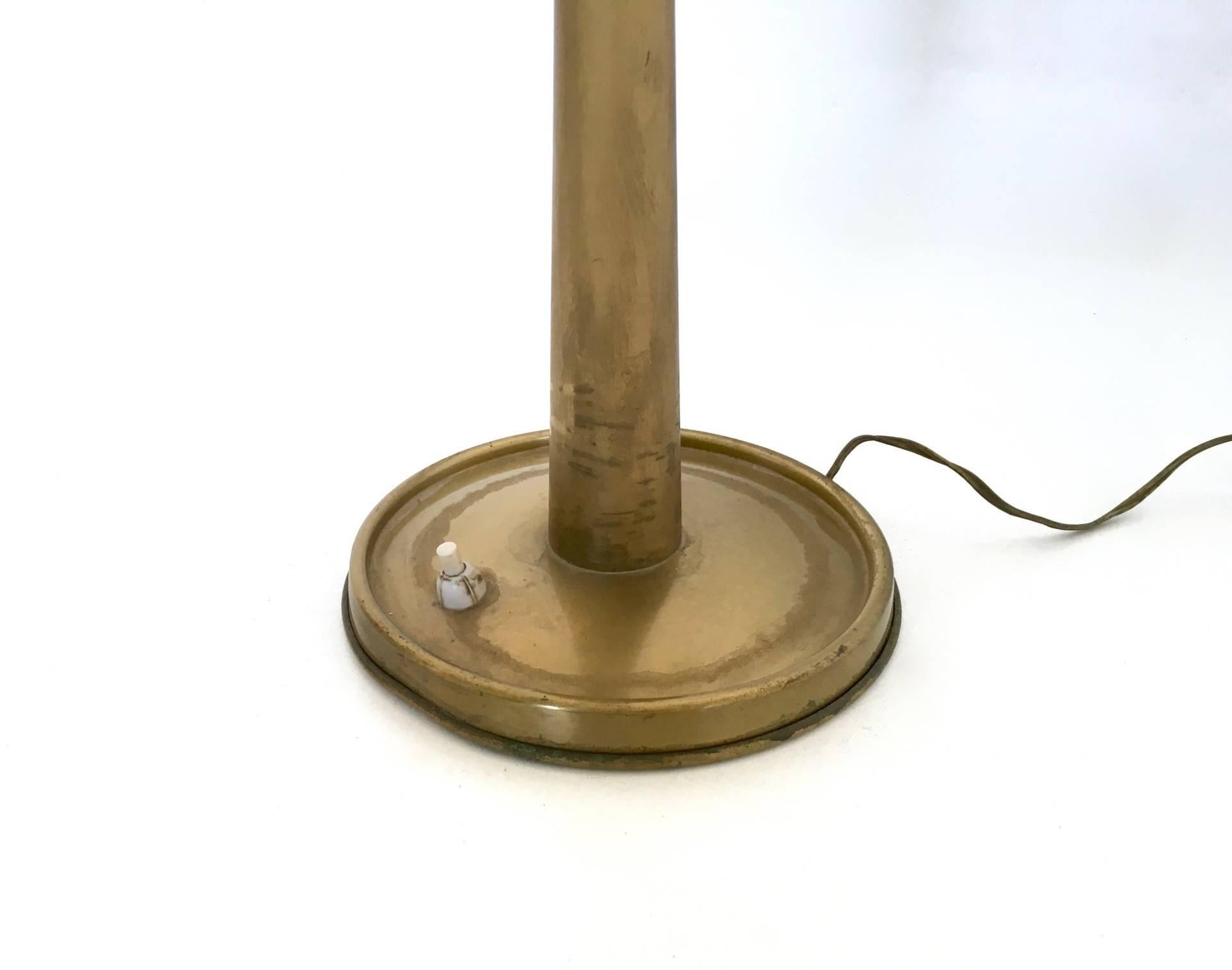 Mid-20th Century Vintage Three-Arm Brass Table Lamp with a Candelabra Design, Italy For Sale
