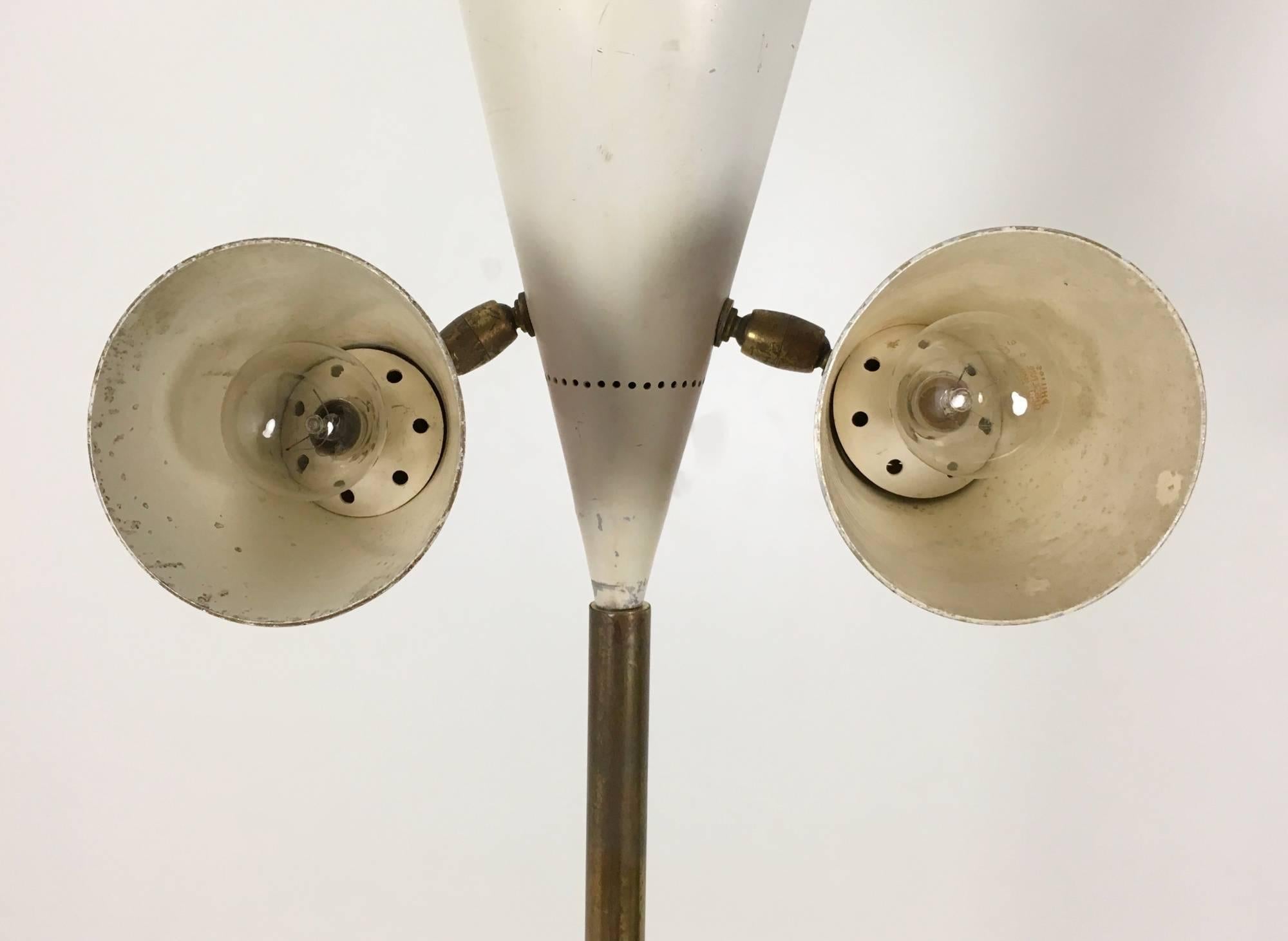 Aluminum, Metal and Brass Floor Lamp, Italy, 1950s In Good Condition In Bresso, Lombardy