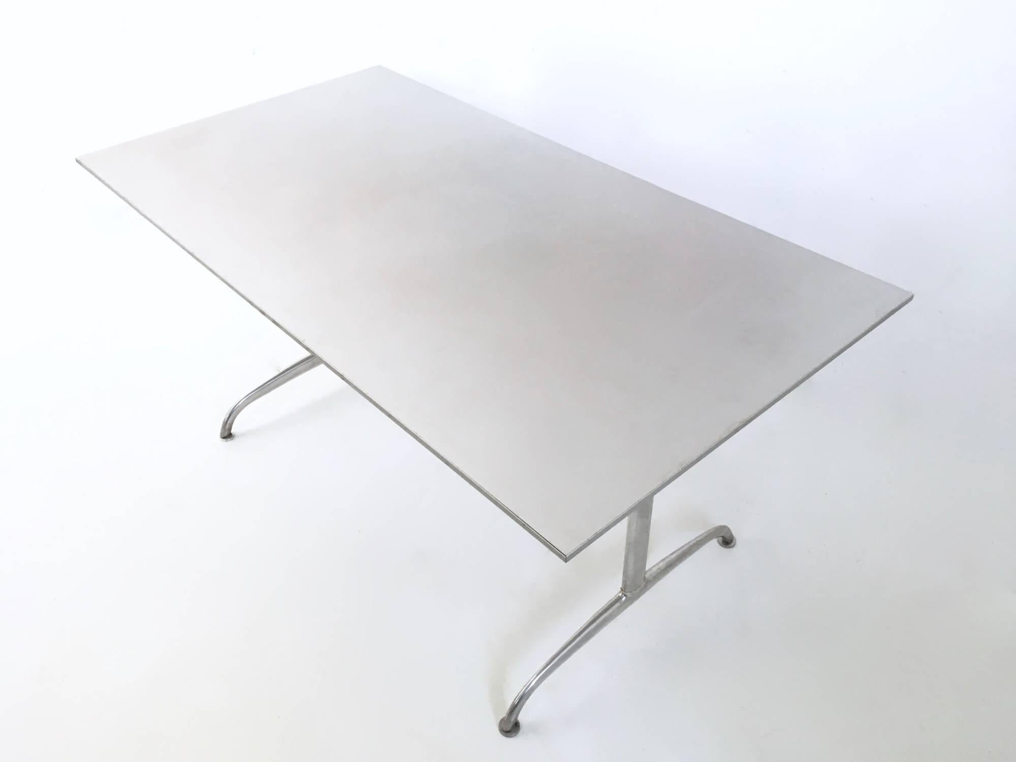 Aluminum Table or Writing Desk, Italy, 1950s In Excellent Condition In Bresso, Lombardy
