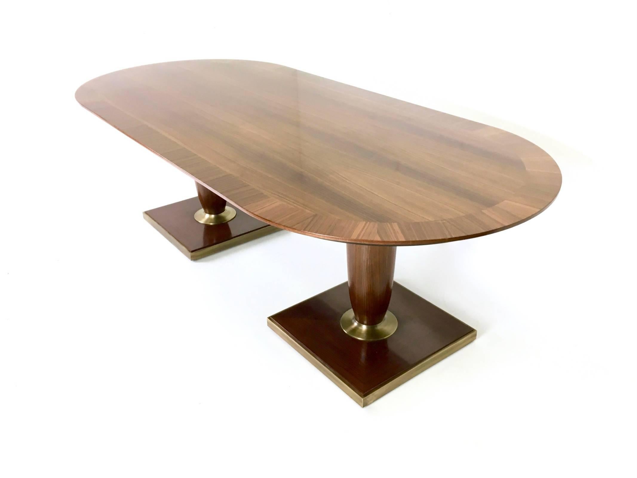Italian High-Quality Black Walnut Conference Table, Italy, 1980s