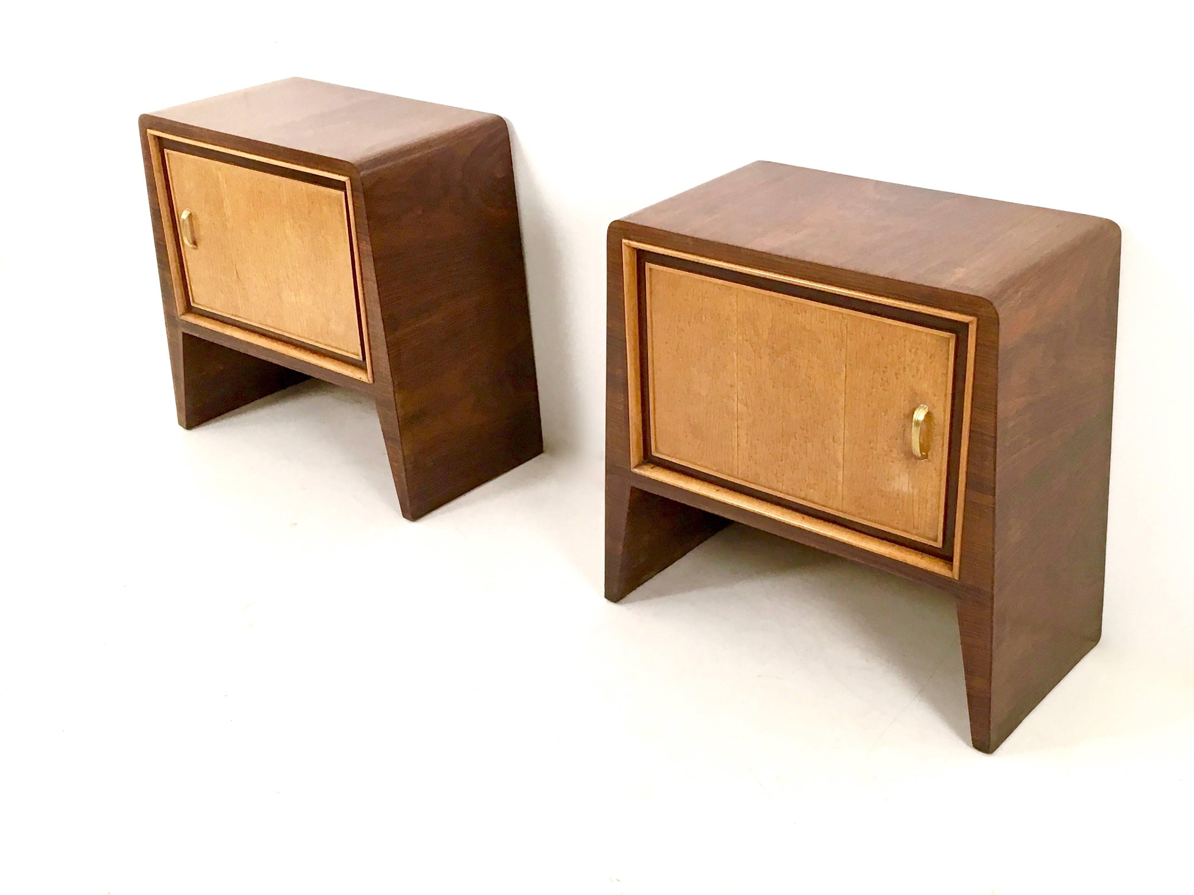 Italian Pair of Stunning Nightstands by Guglielmo Ulrich, Italy, 1930s-1940s