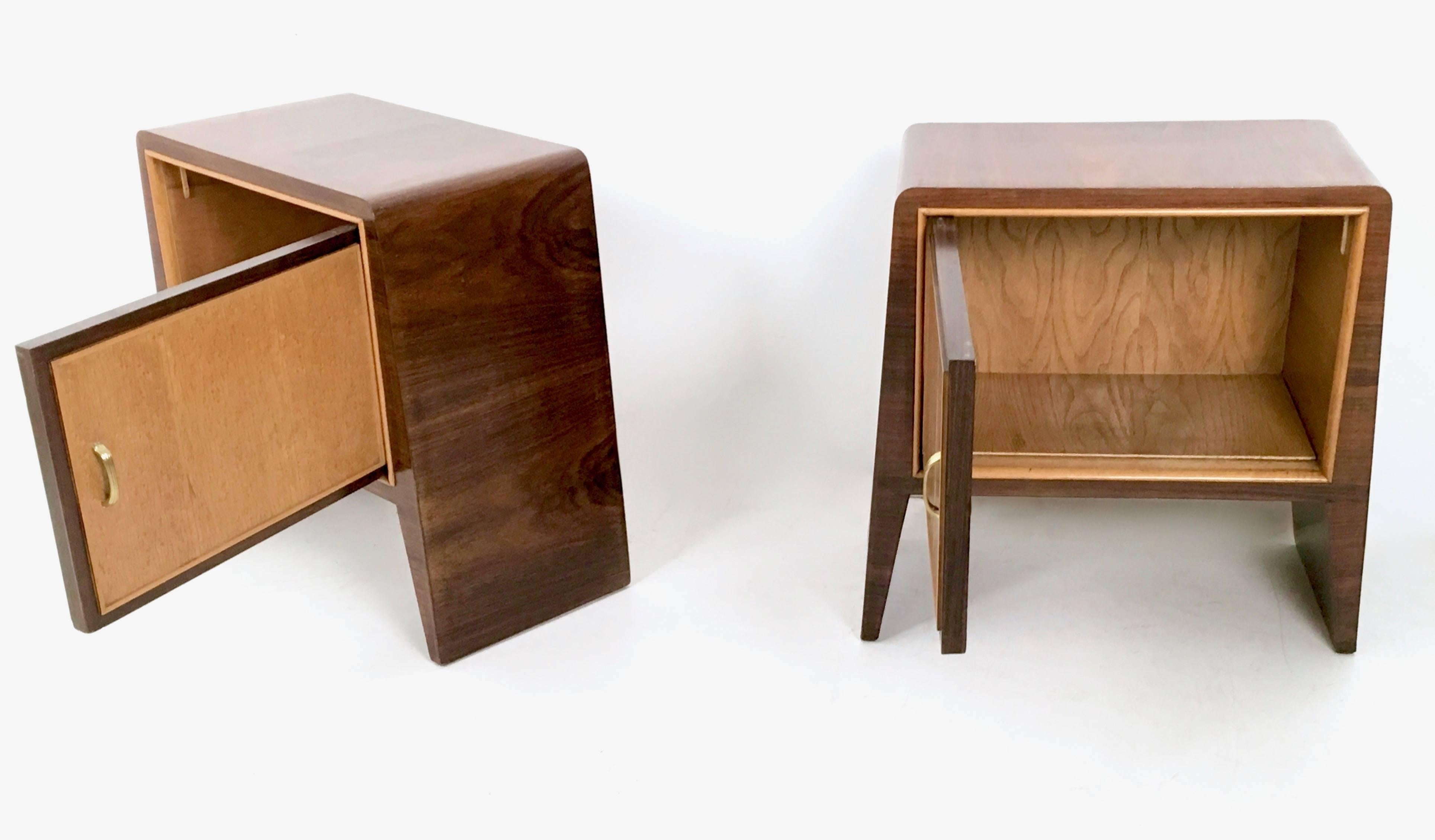 Mid-20th Century Pair of Stunning Nightstands by Guglielmo Ulrich, Italy, 1930s-1940s