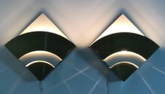Pair of Brass and Metal Sconces in the Style of Gabriella Crespi, Italy, 1980s