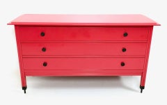 Red Lacquered Wood Dresser D154 by Carlo de Carli for Sormani, Italy, circa 1963
