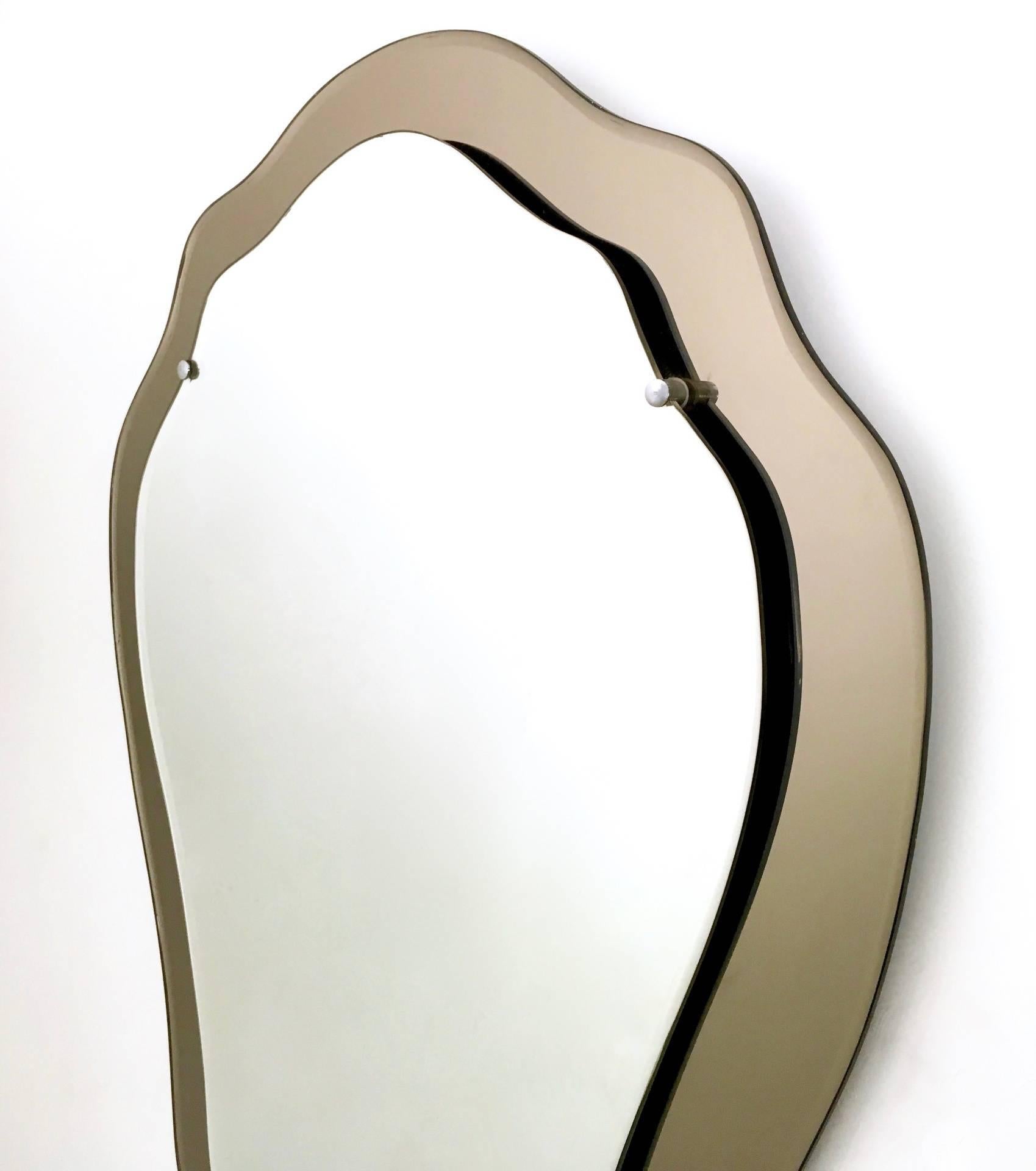Italian Wall Mirror with a Bronze Mirrored Frame, Italy, 1950s