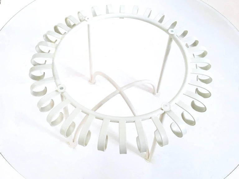 Glass and Varnished Metal Coffee Table, Italy, 1950s For Sale at 1stdibs