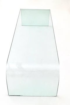 Banc/table à café en verre aigue-marine de Pietro Chiesa pour Fontana Arte, 1970