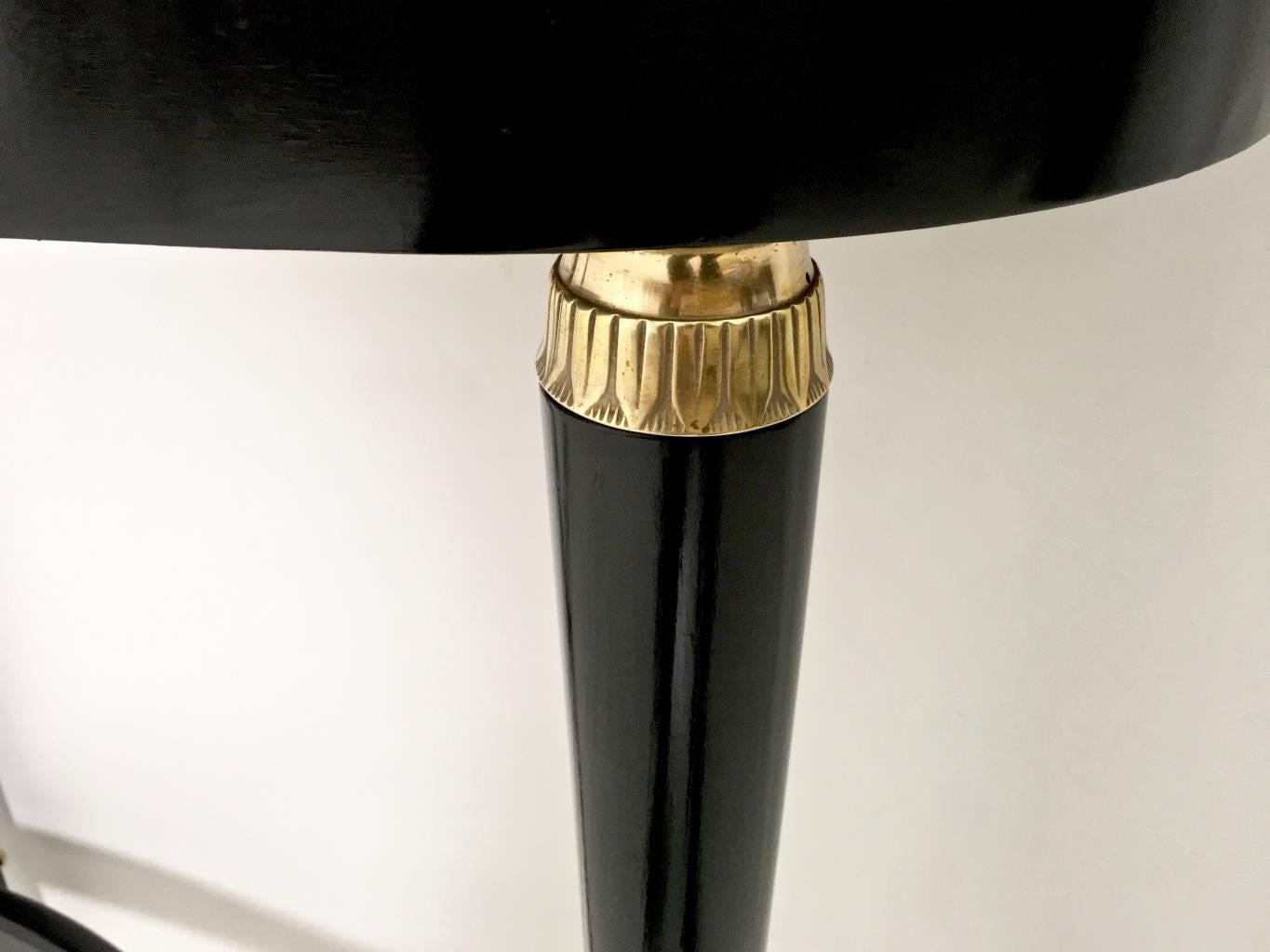 Demilune Ebonized Wood Console Table in the Style of Paolo Buffa, Italy, 1940s 3