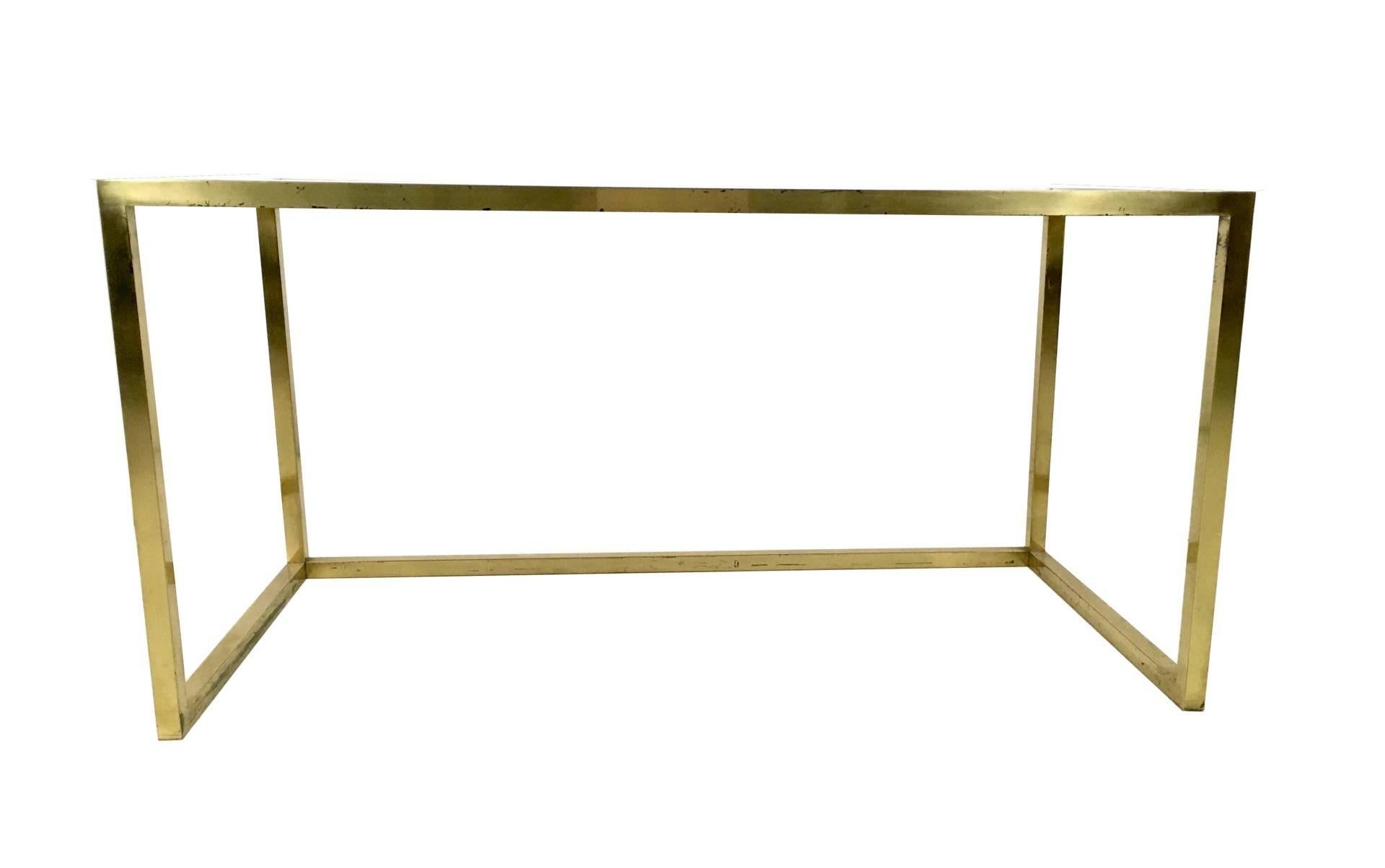 Set of Postmodern Brass, Steel and Glass Nesting Tables by Romeo Rega, Italy For Sale 2