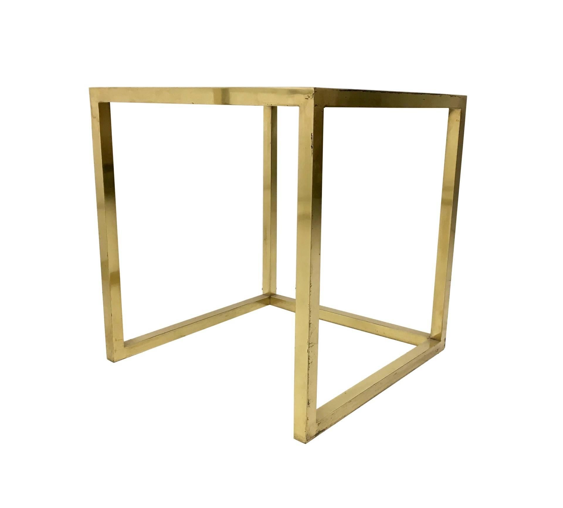 Set of Postmodern Brass, Steel and Glass Nesting Tables by Romeo Rega, Italy For Sale 3