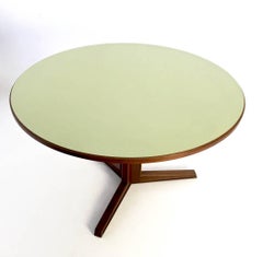 Round Mahogany and Formica Dining Table, Italy, 1970s