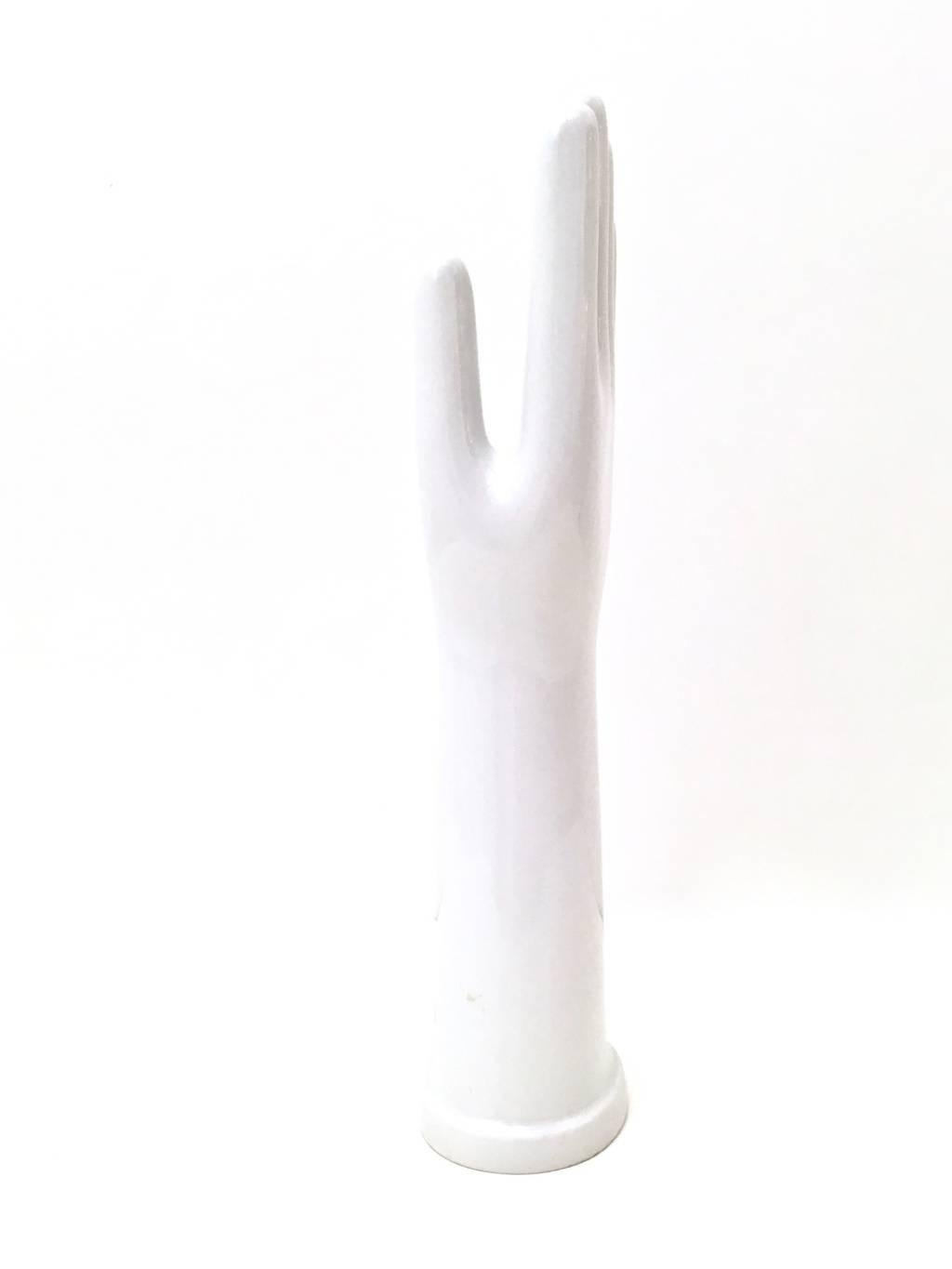 Italian Postmodern White Glazed Porcelain Glove Mold by Rosenthal For Sale