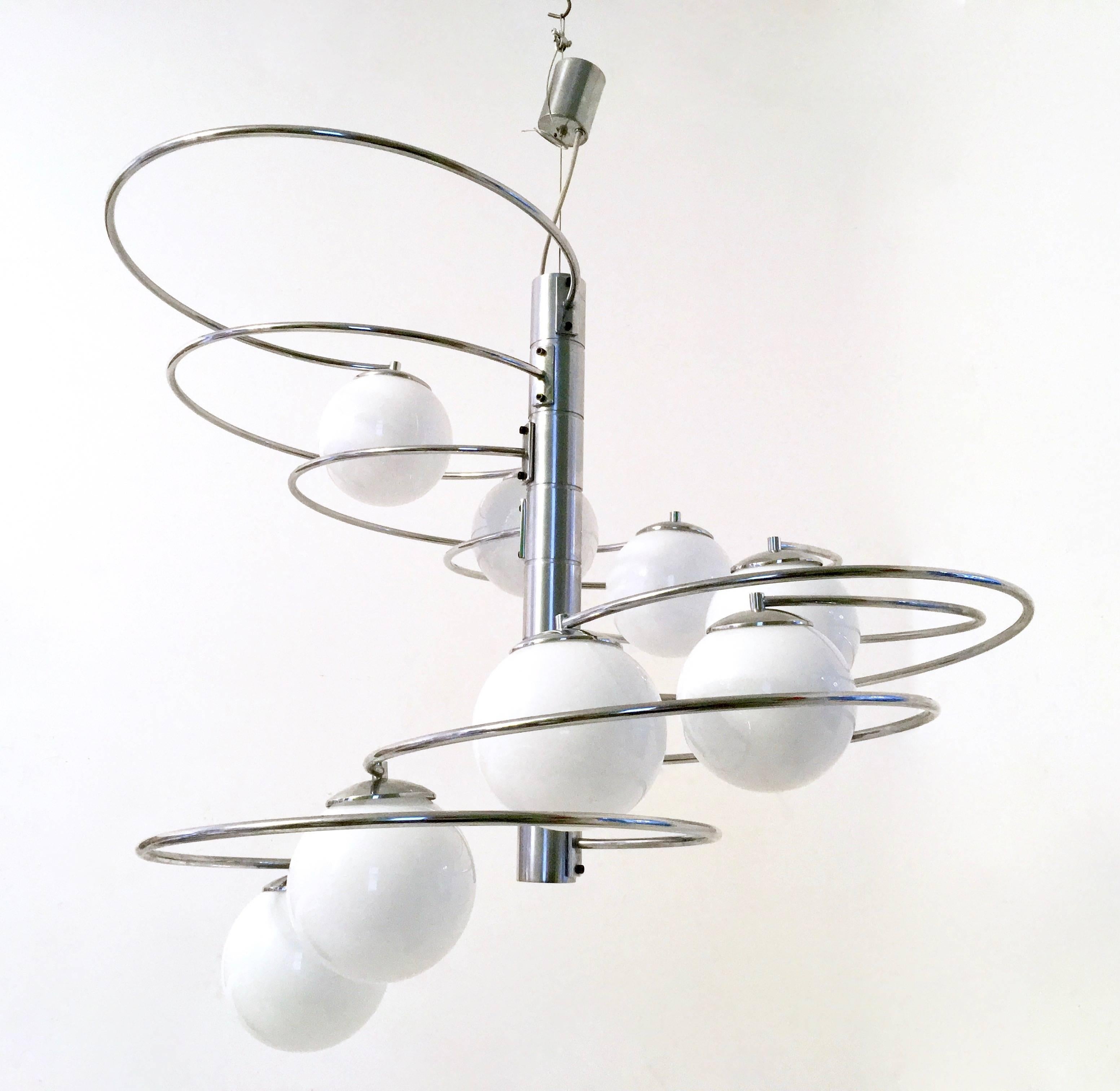 Italian Spectacular Chandelier by Pia Guidetti Crippa for Lumi, Italy, 1970s