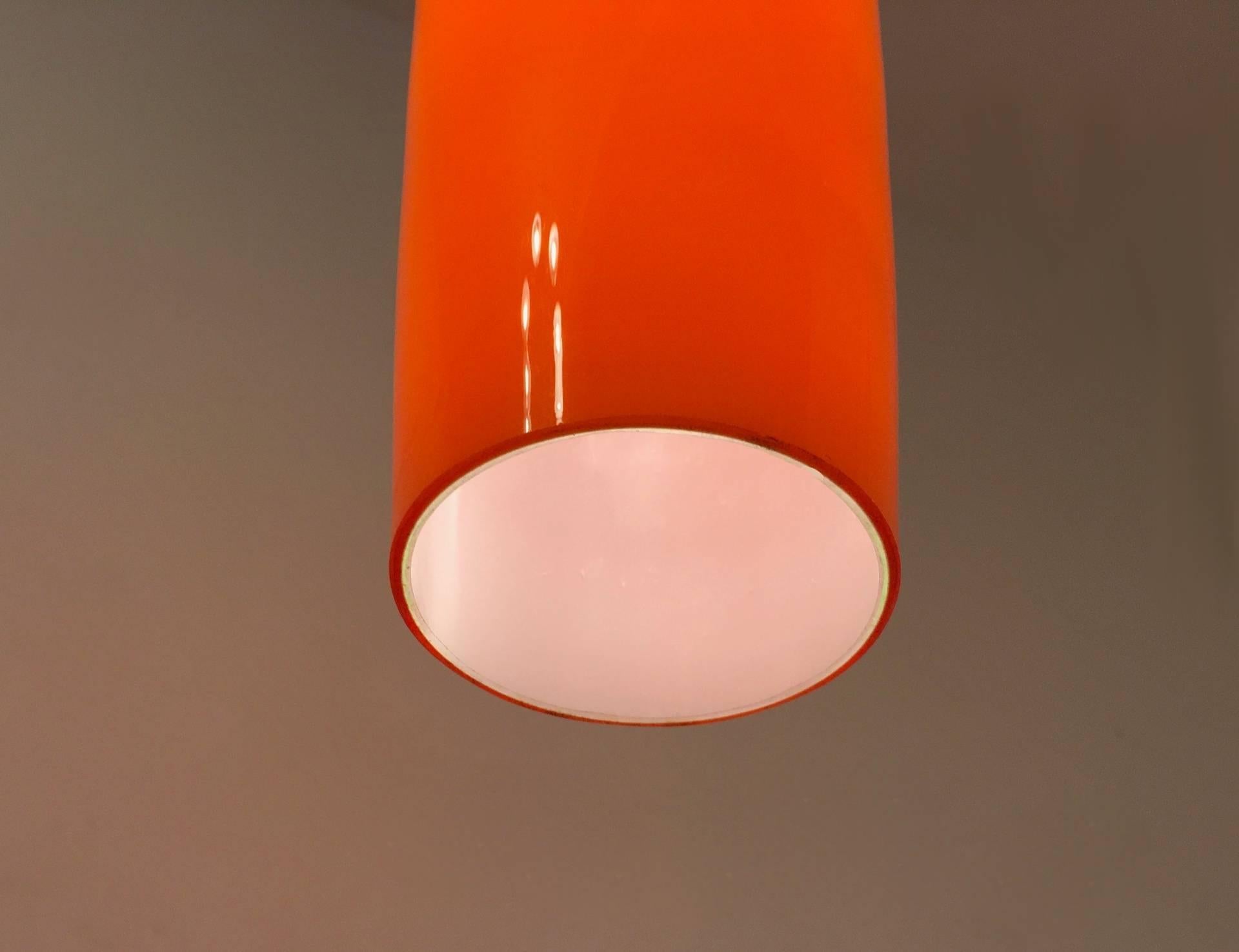Orange Blown Glass Pendant by Alessandro Pianon and Produced by Vistosi, 1960s  2