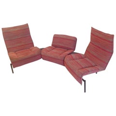 Red Fabric Sofa Model "Veranda" by Vico Magistretti for Cassina, Italy, 1983