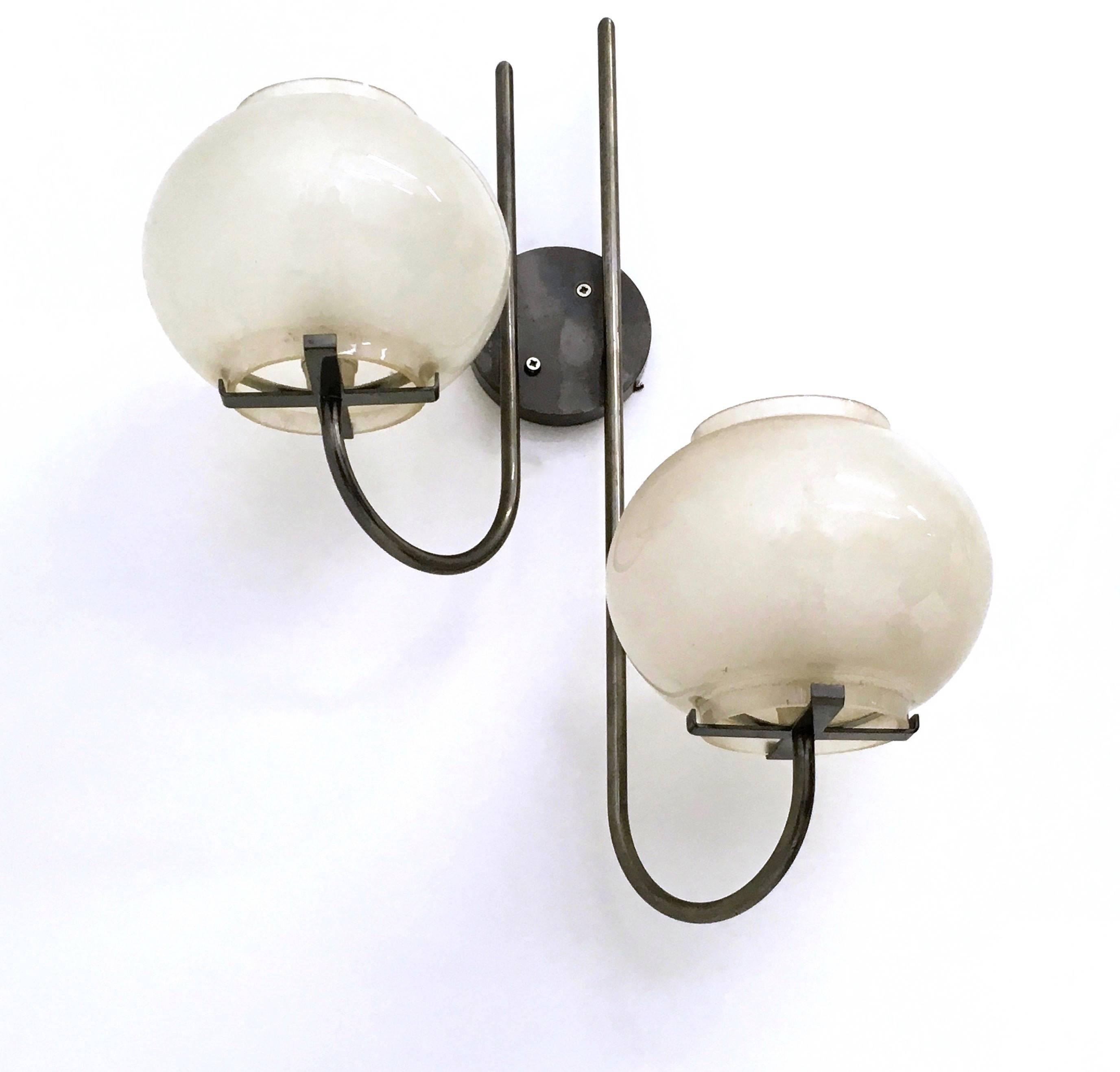 Mid-20th Century Set of Three Wall Lights mod, 1136/2 by Tito Agnoli for O-Luce, Italy, 1961