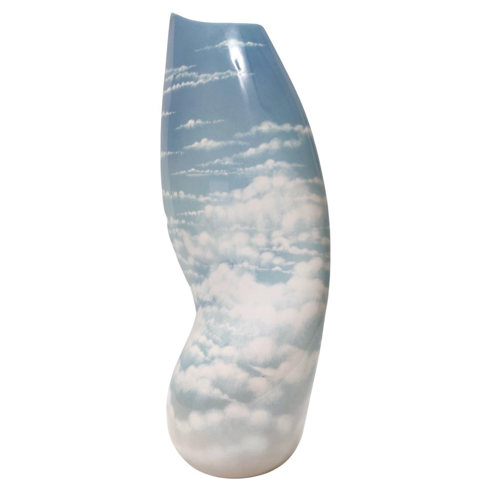 Lacquered and Airbrushed Ceramic Centerpiece /Vase Model Nr 182/2 by Vibi, Italy For Sale