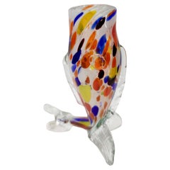 Used Set of Six Multicolored Murano Glass Drinking Glasses by Toso, Italy